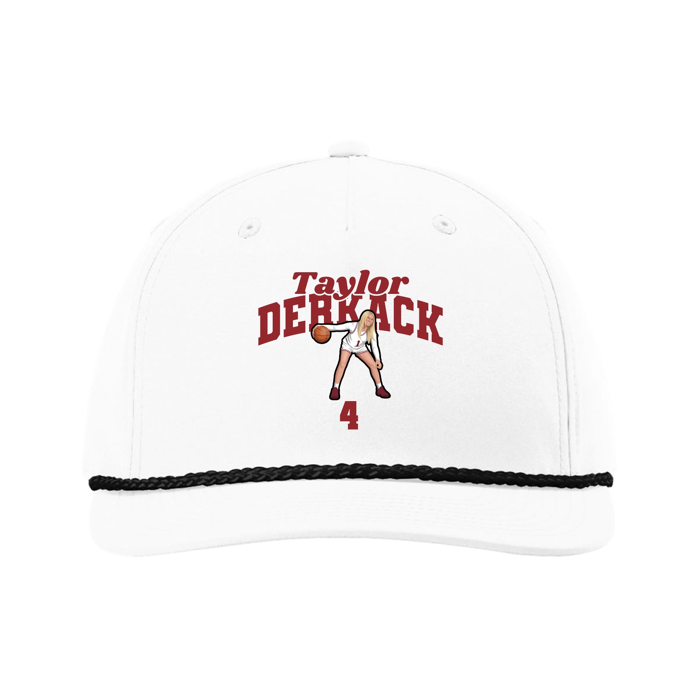 Five-Panel Classic Rope Cap — Signature Arch in White