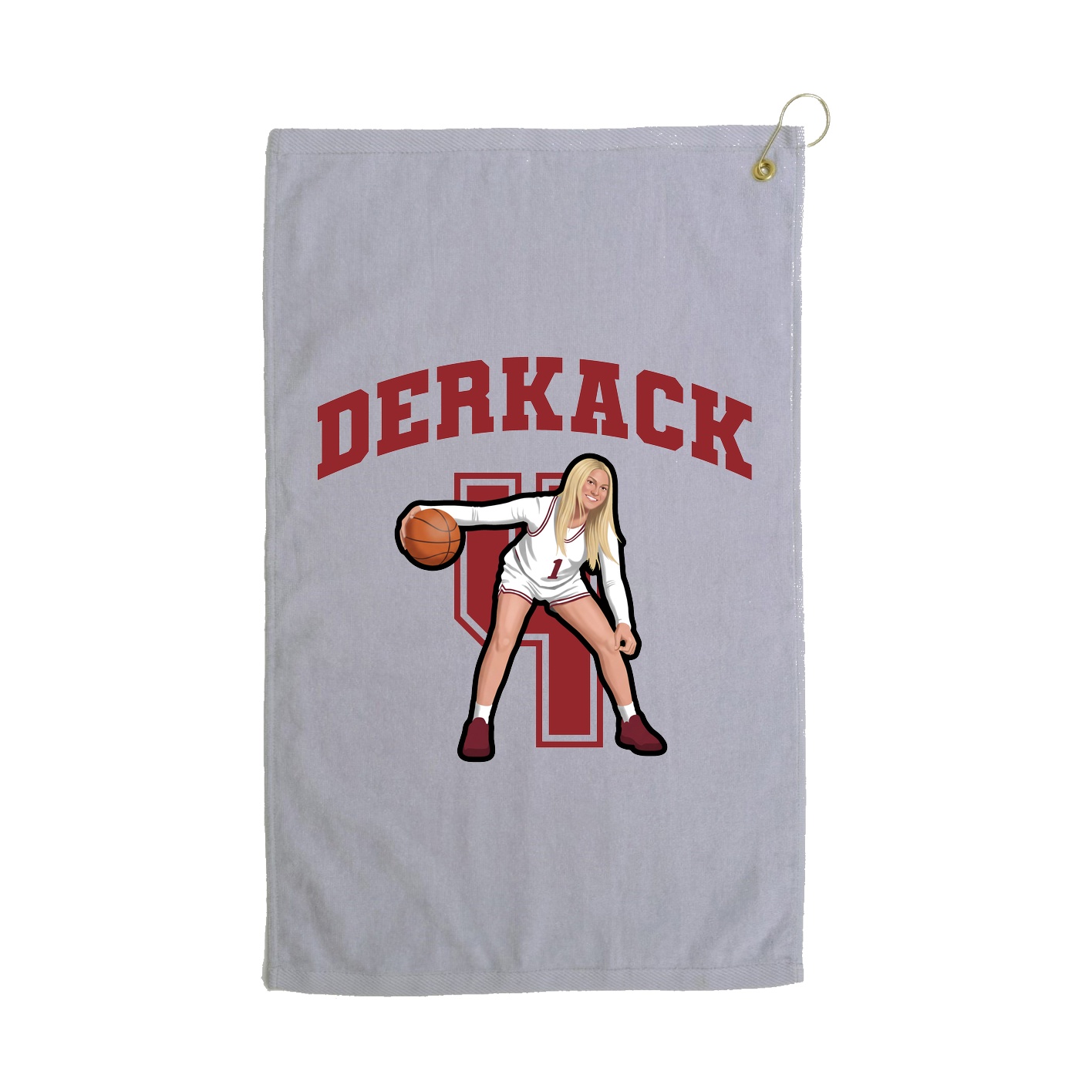 Golf Towel — Number in Grey