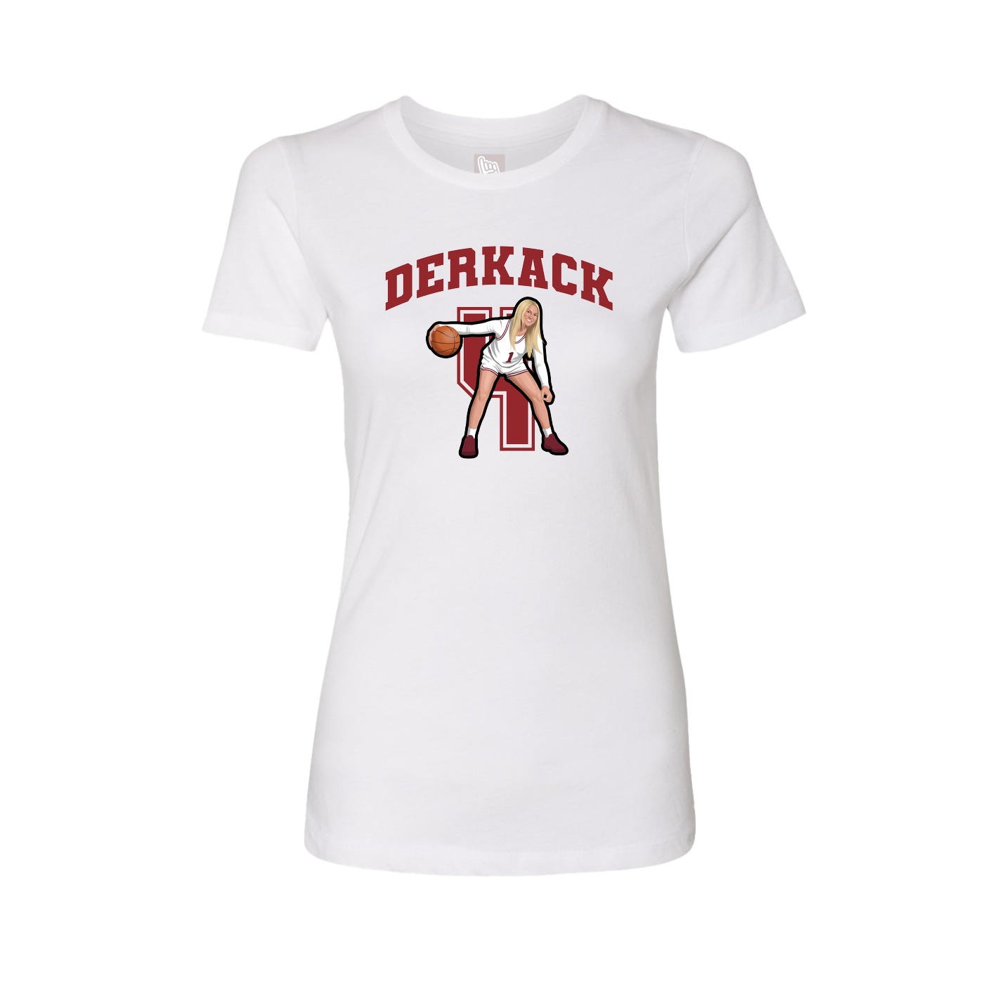 Fitted Women's Tee — Number in White