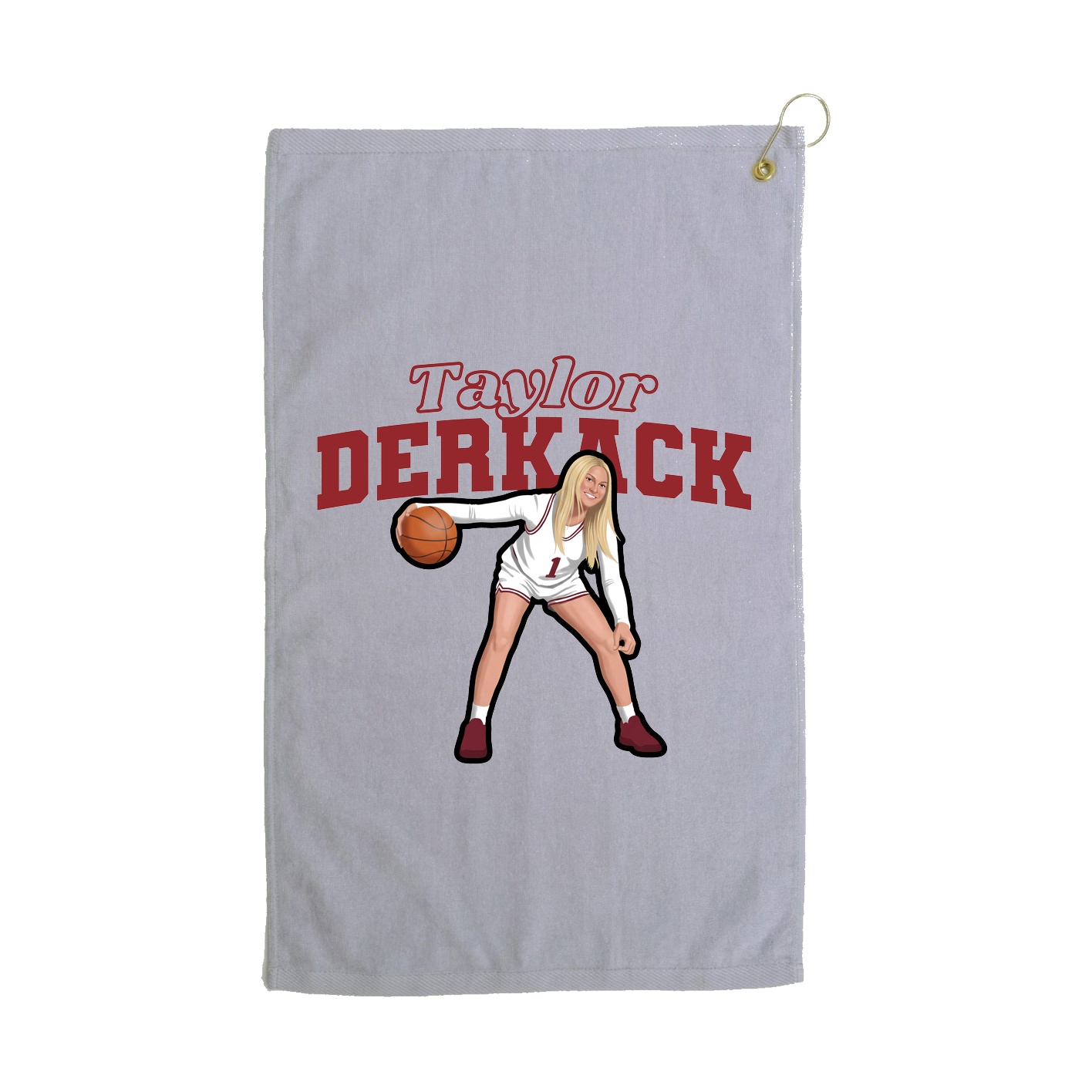 Golf Towel — Name Arch in Grey