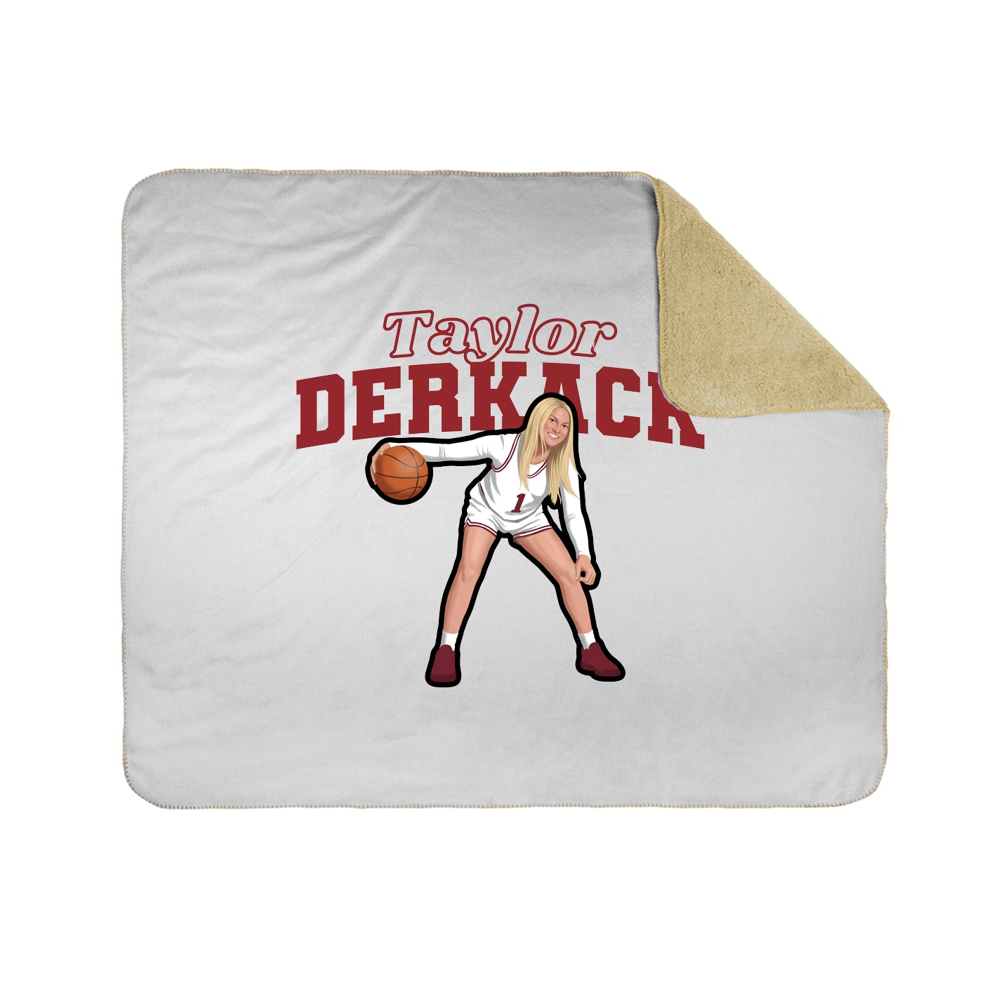 Throw Blanket — Name Arch in White