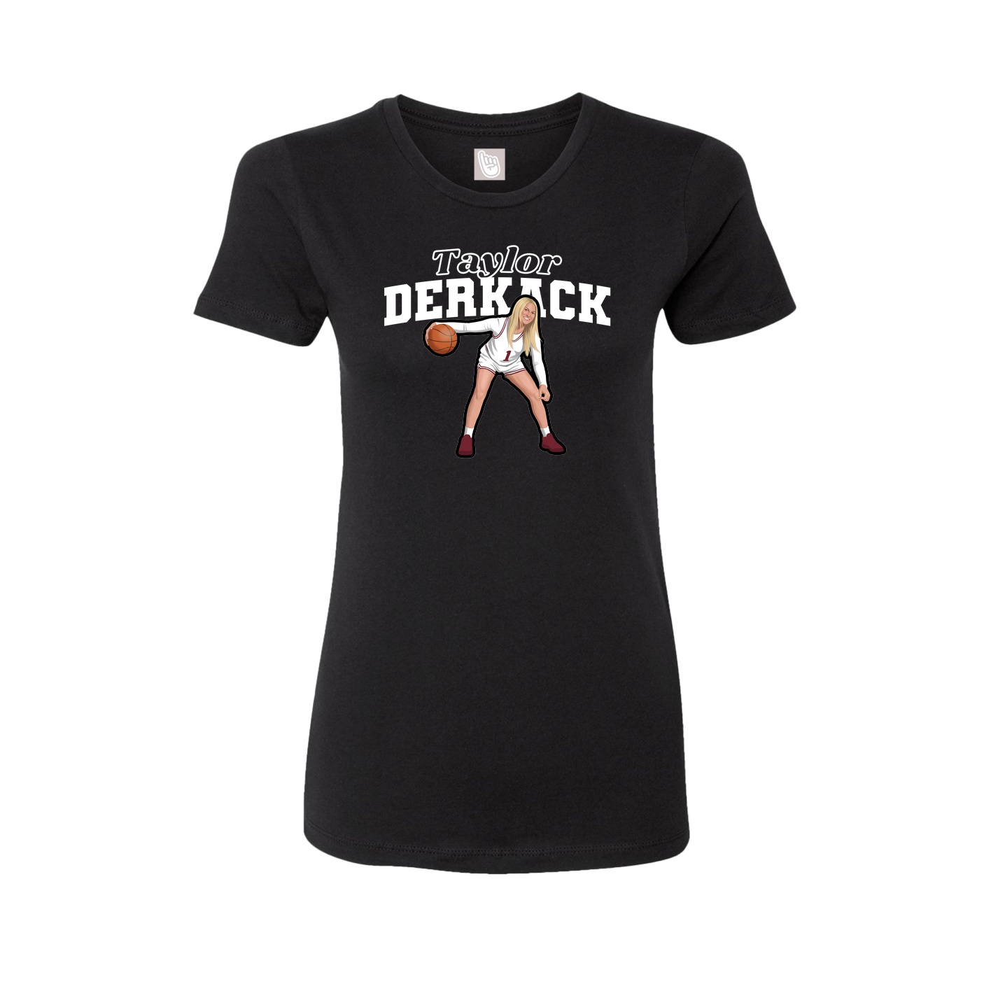 Fitted Women's Tee — Name Arch in Black