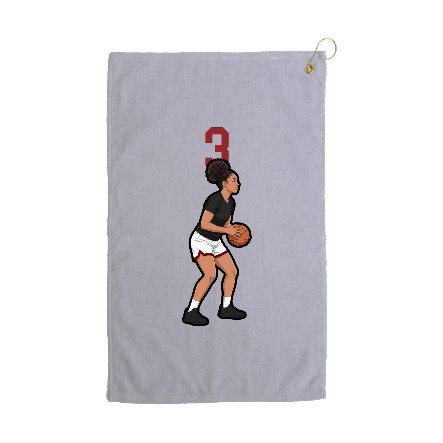 Golf Towel — Number Top in Grey