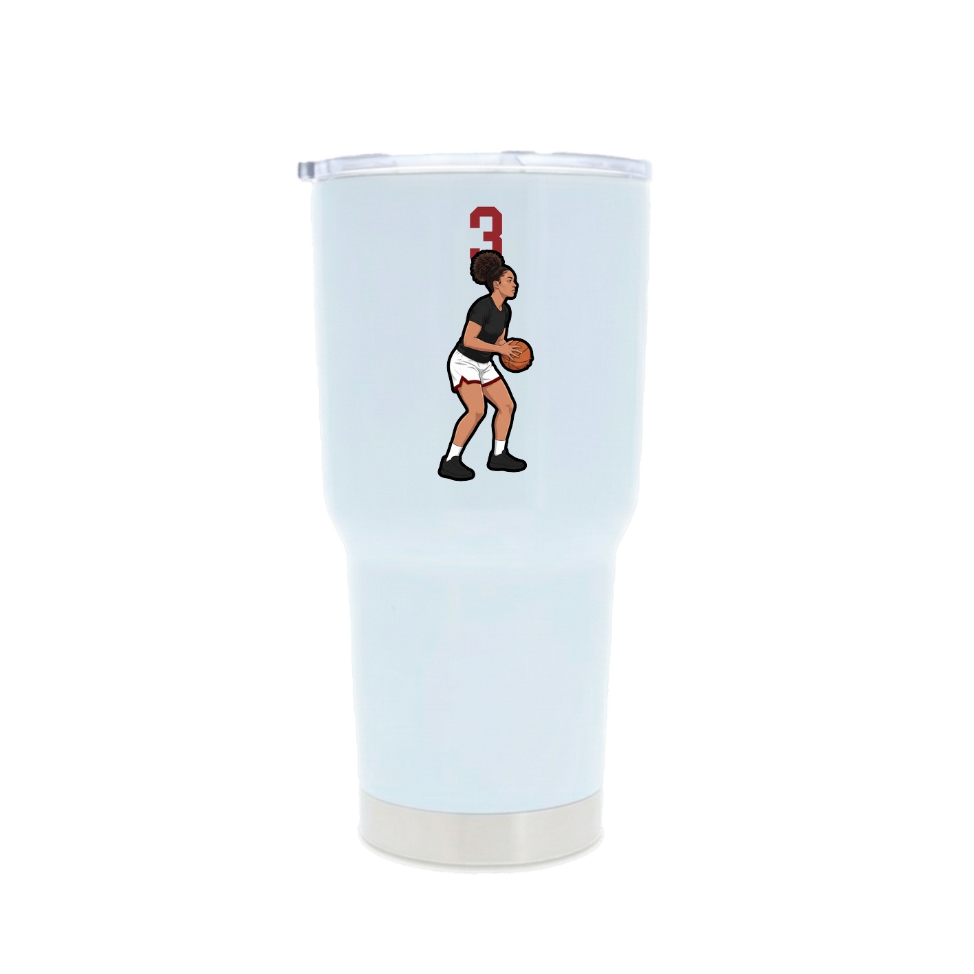 30oz Stainless Steel Tumbler — Number Top in White