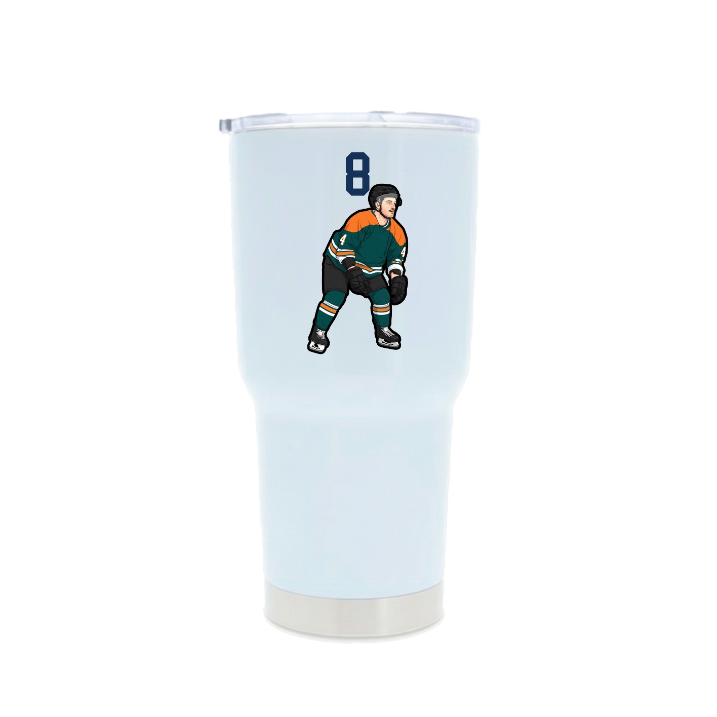 30oz Stainless Steel Tumbler — Number Top in White