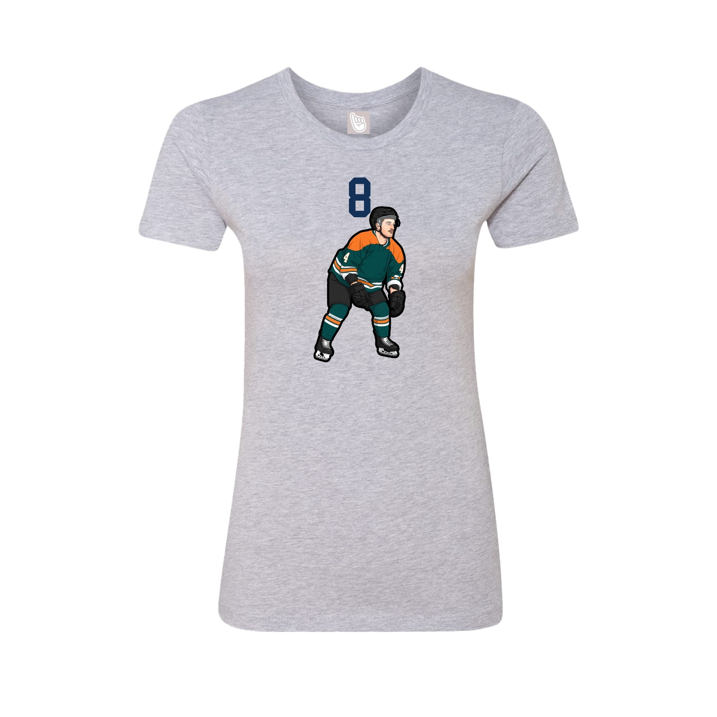 Fitted Women's Tee — Number Top in Grey