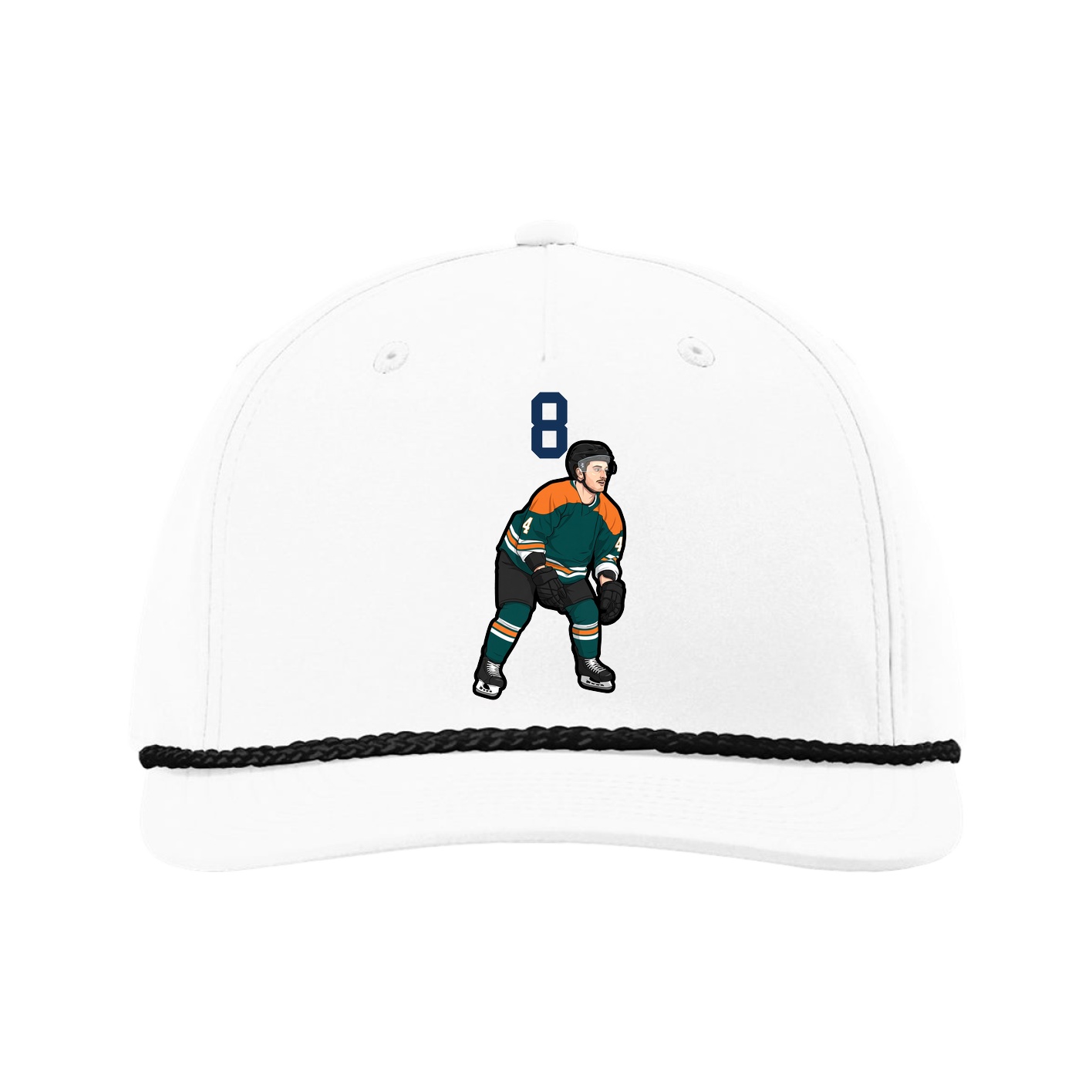Five-Panel Classic Rope Cap — Number Top in White