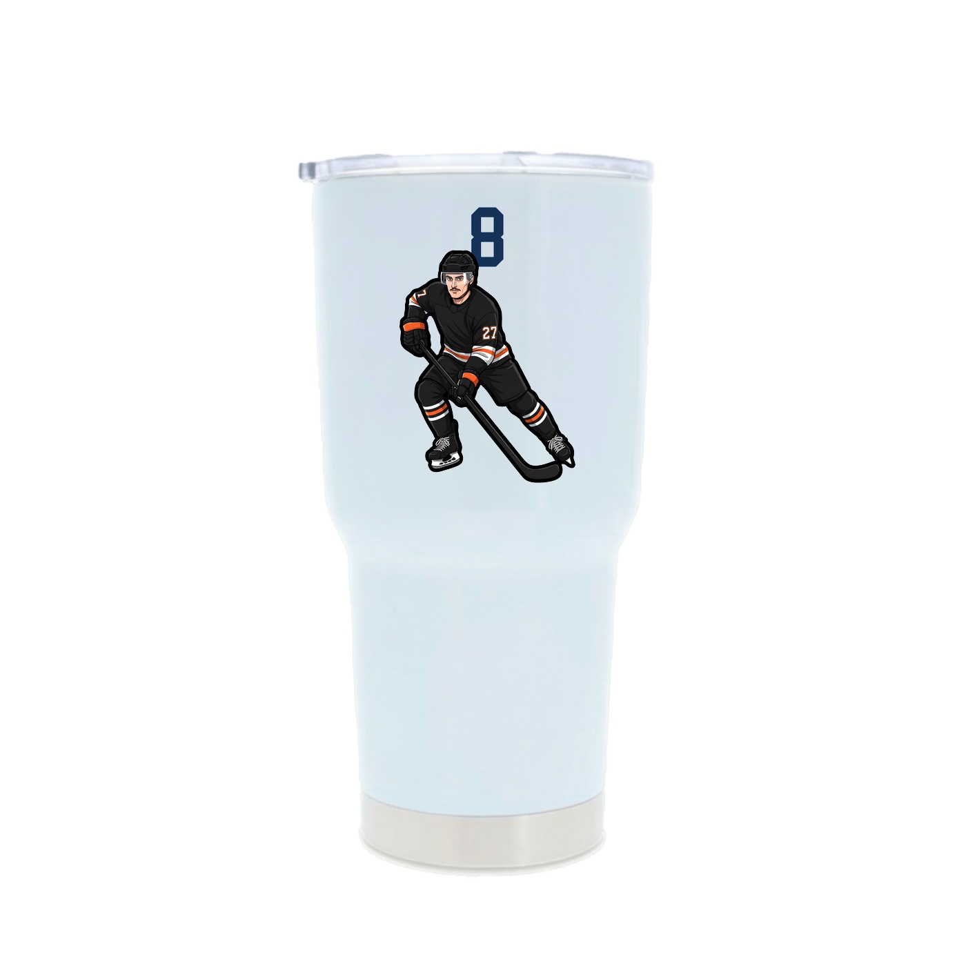 30oz Stainless Steel Tumbler — Number Top in White
