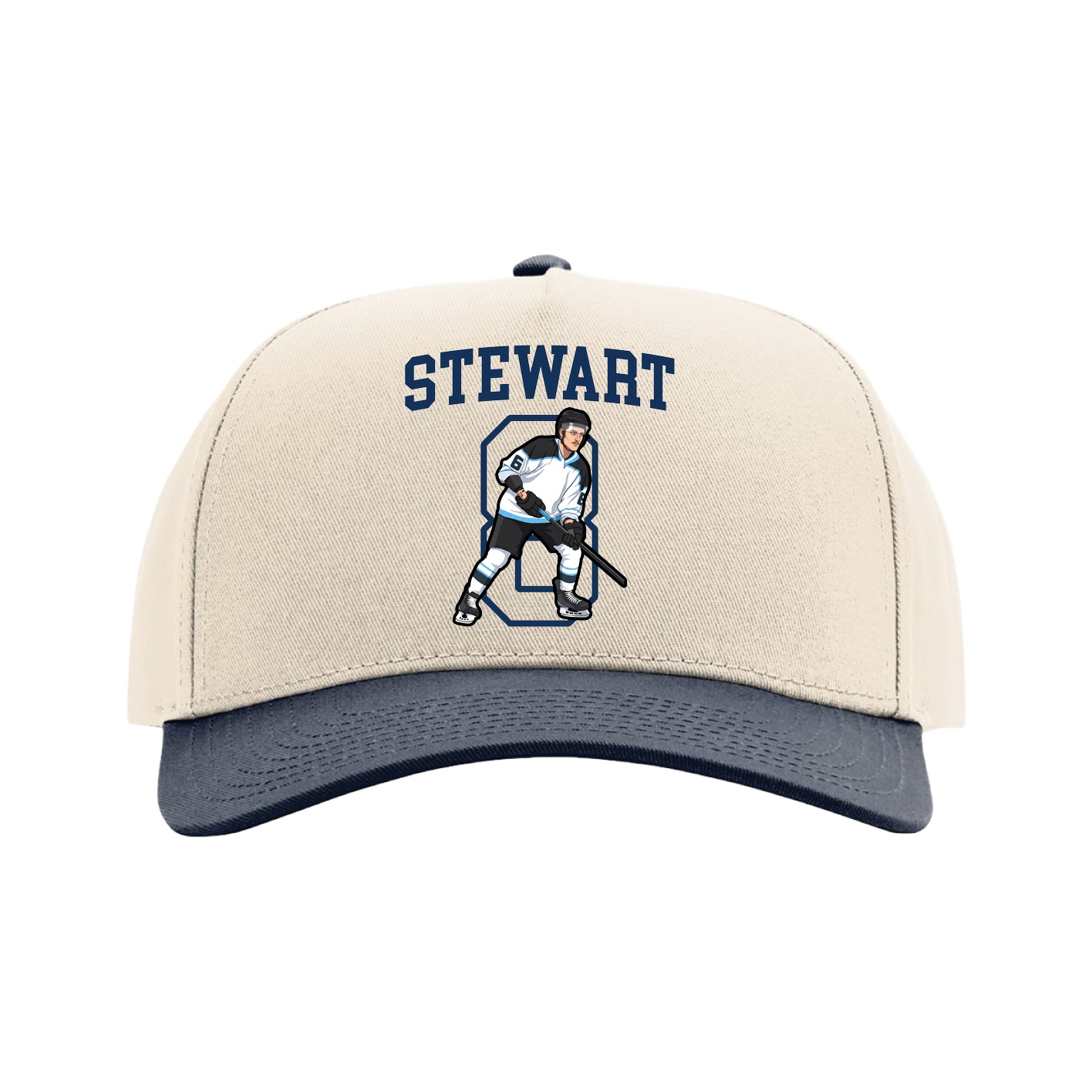 Full Fabric Five-Panel Champ Cap — Shirsey in Cream/Navy