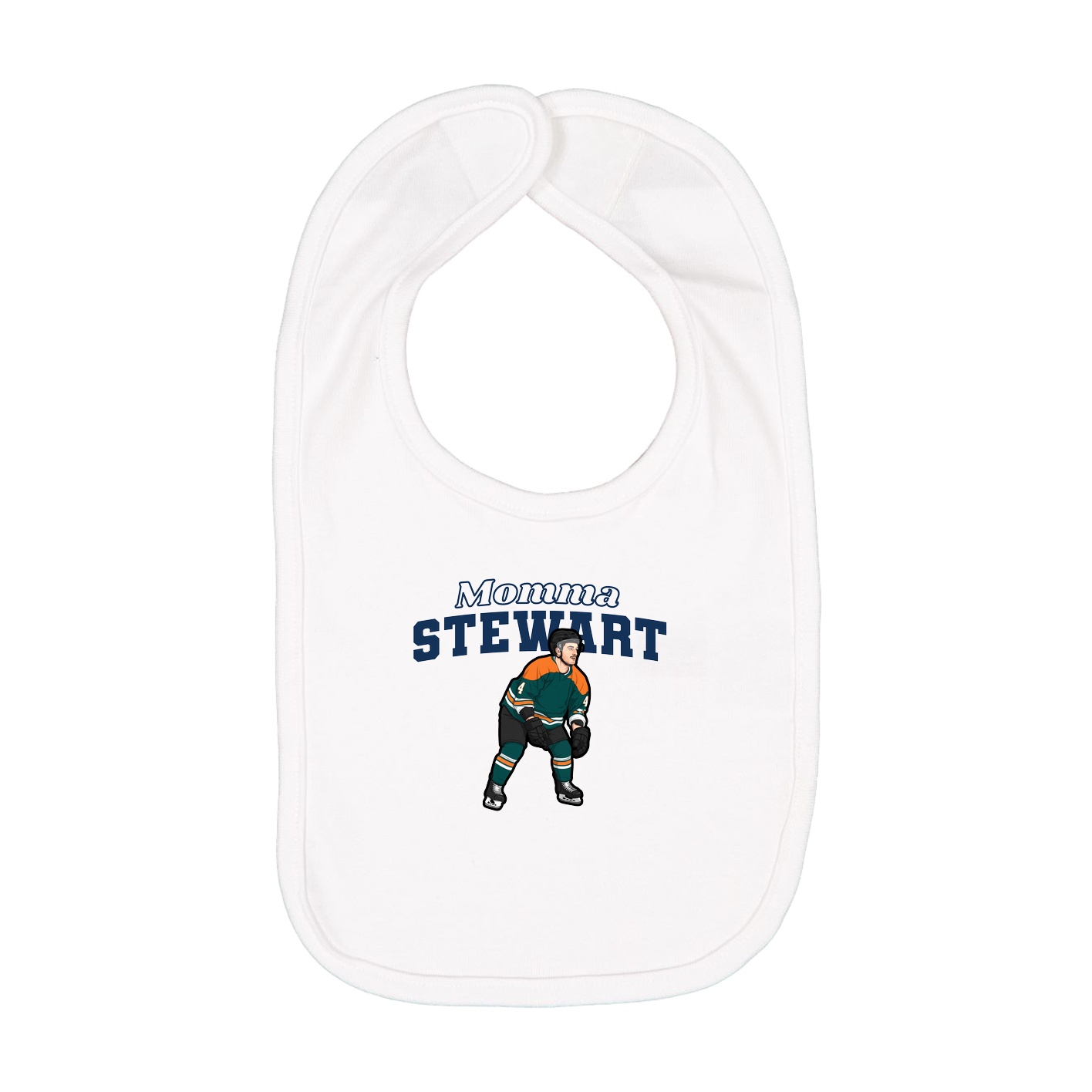 Infant Bib — Mothers Day Block in White