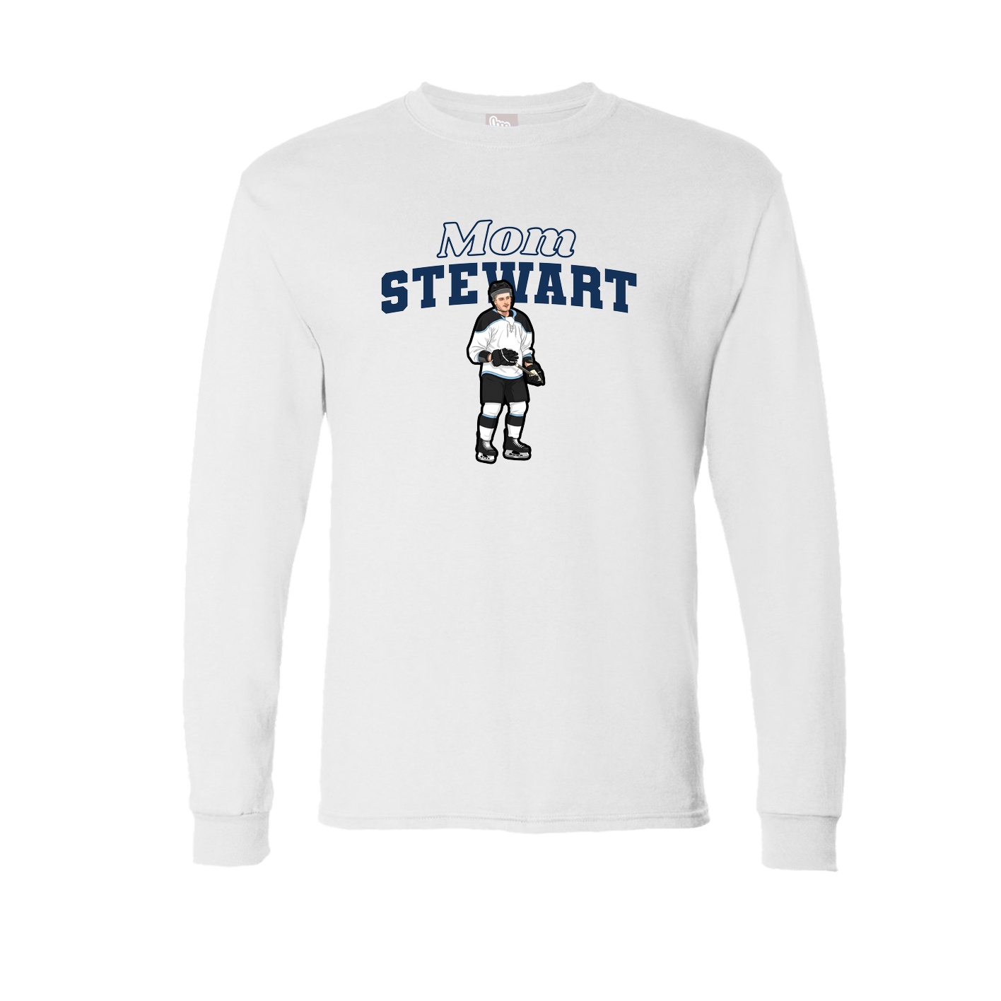 Long Sleeve Tee — Mothers Day Block in White