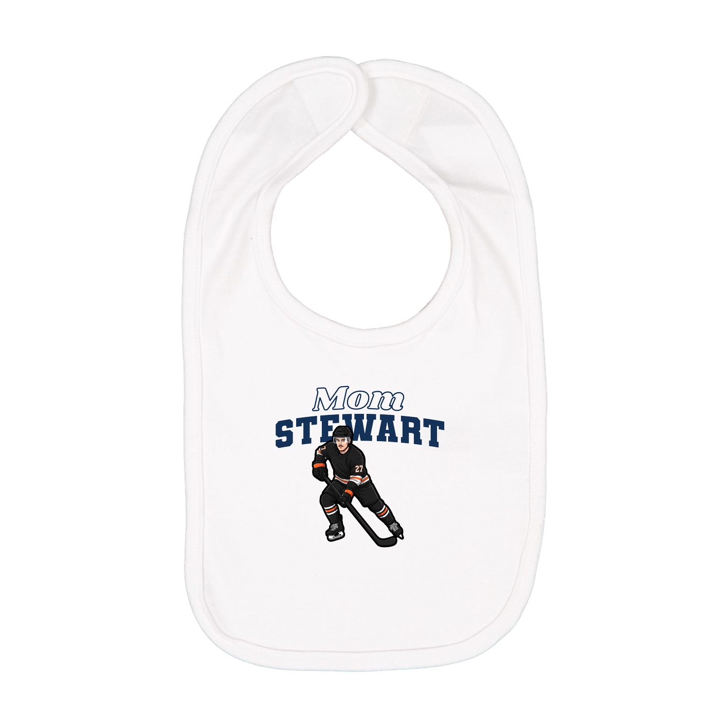 Infant Bib — Mothers Day Block in White