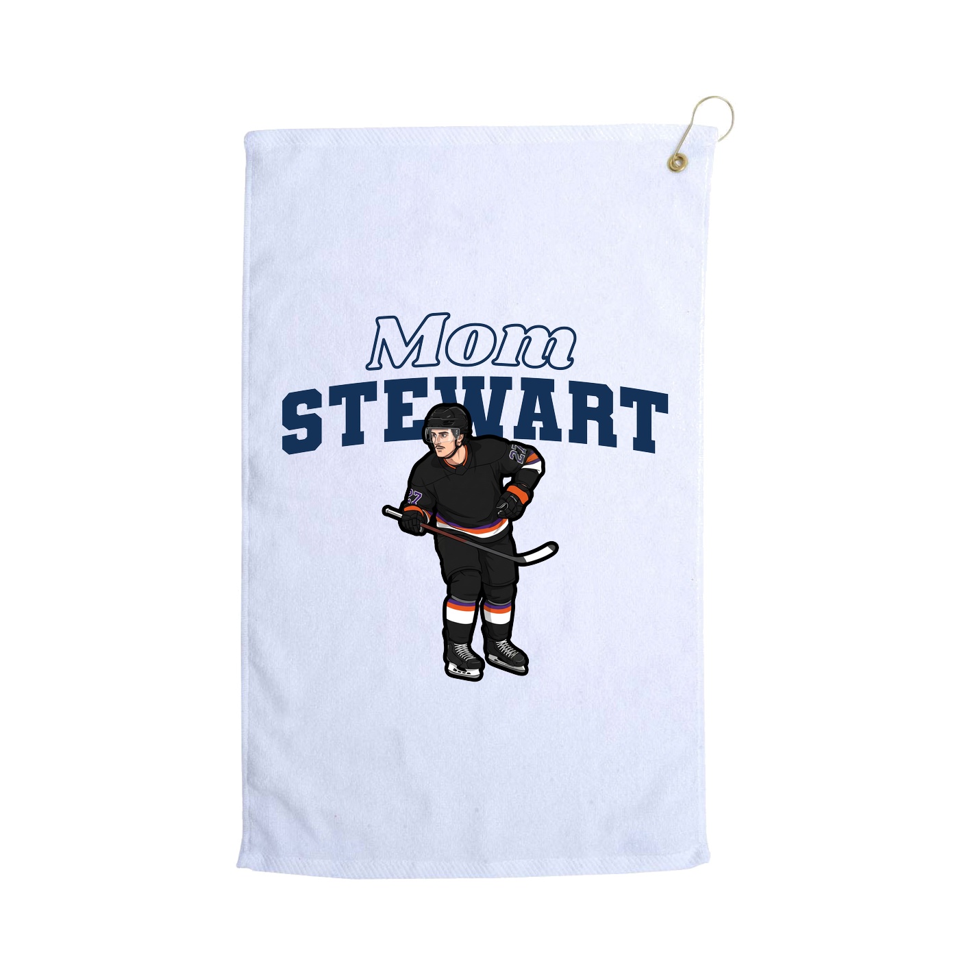 Golf Towel — Mothers Day Block in White