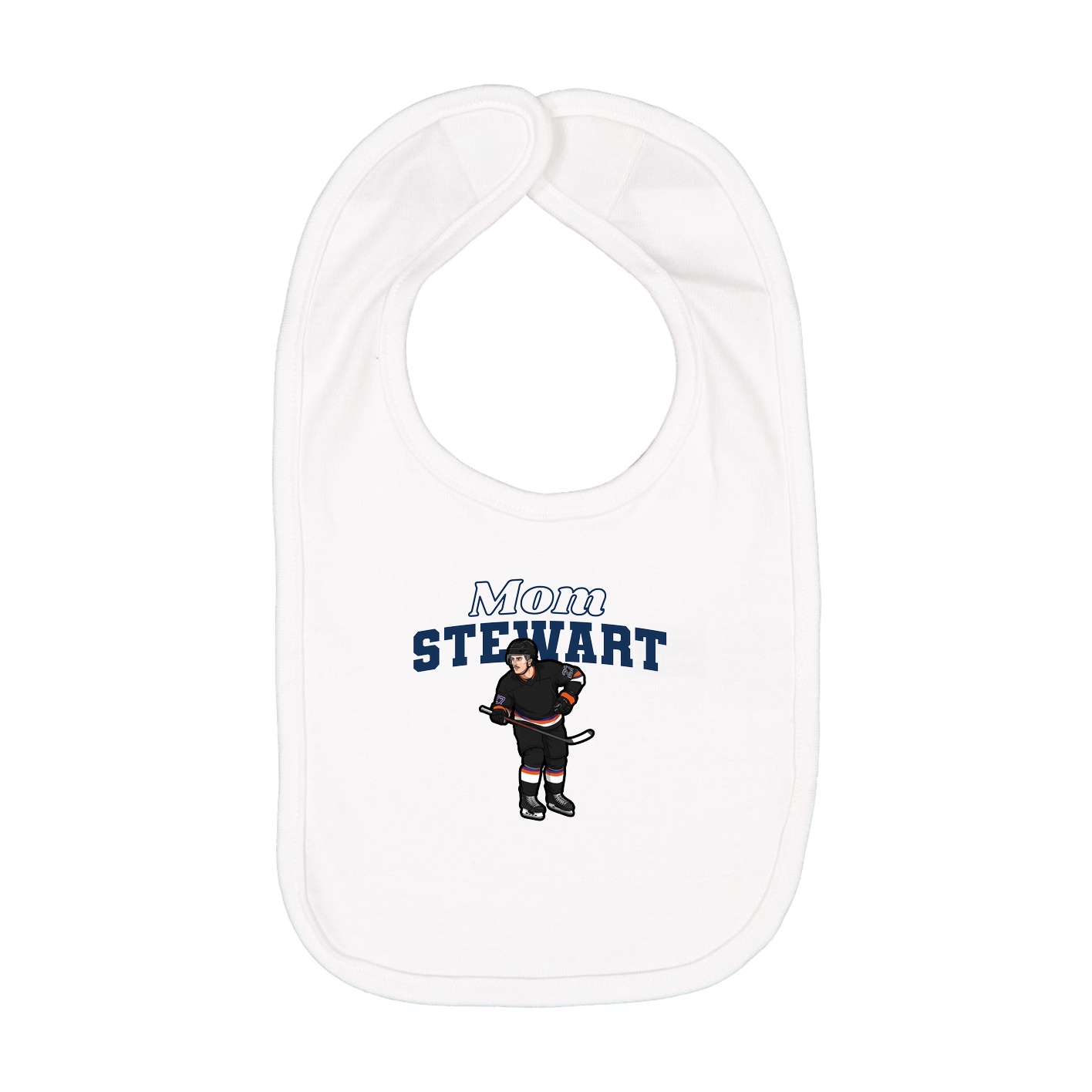 Infant Bib — Mothers Day Block in White