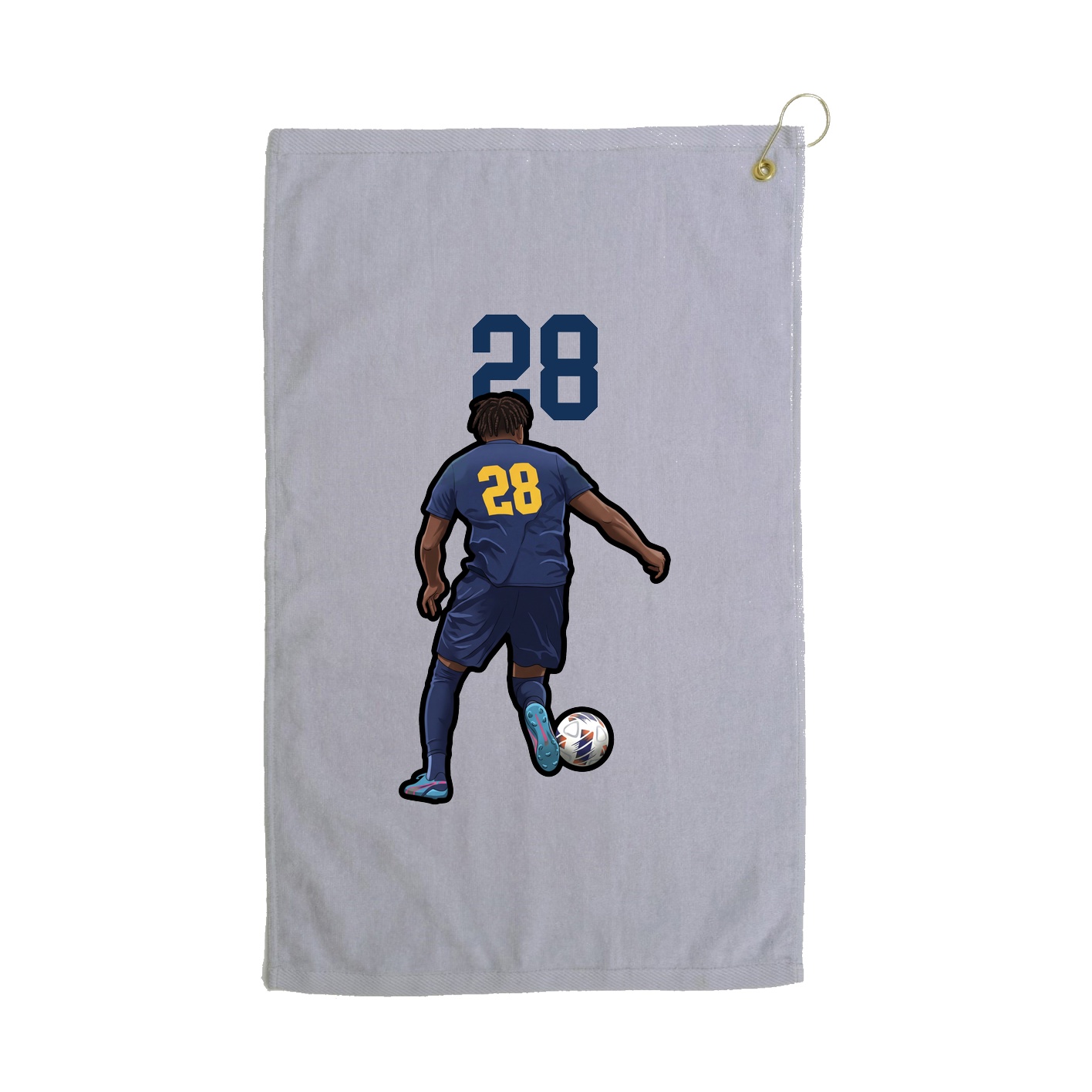 Golf Towel — Number Top in Grey