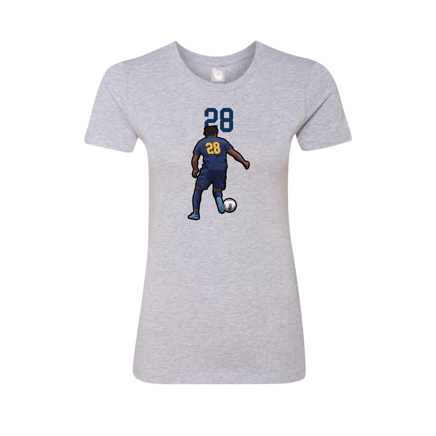 Fitted Women's Tee — Number Top in Grey
