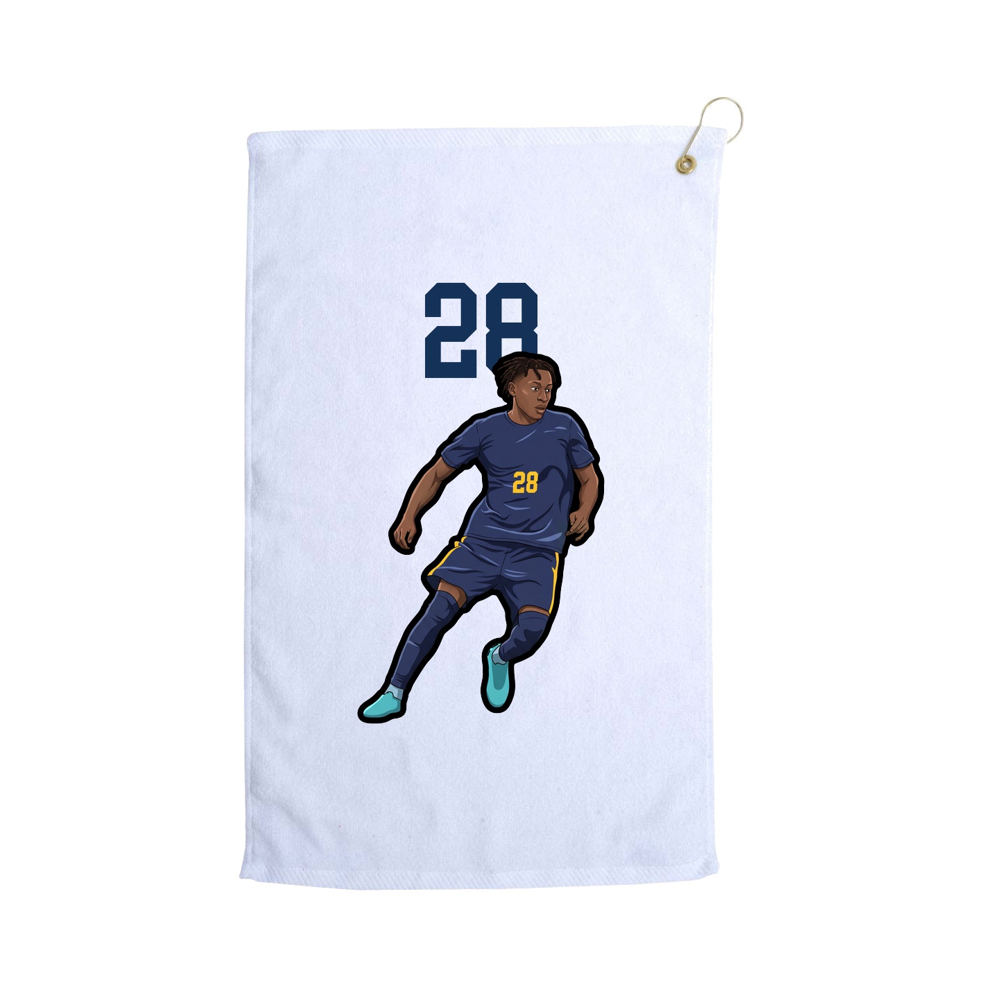 Golf Towel — Number Top in White