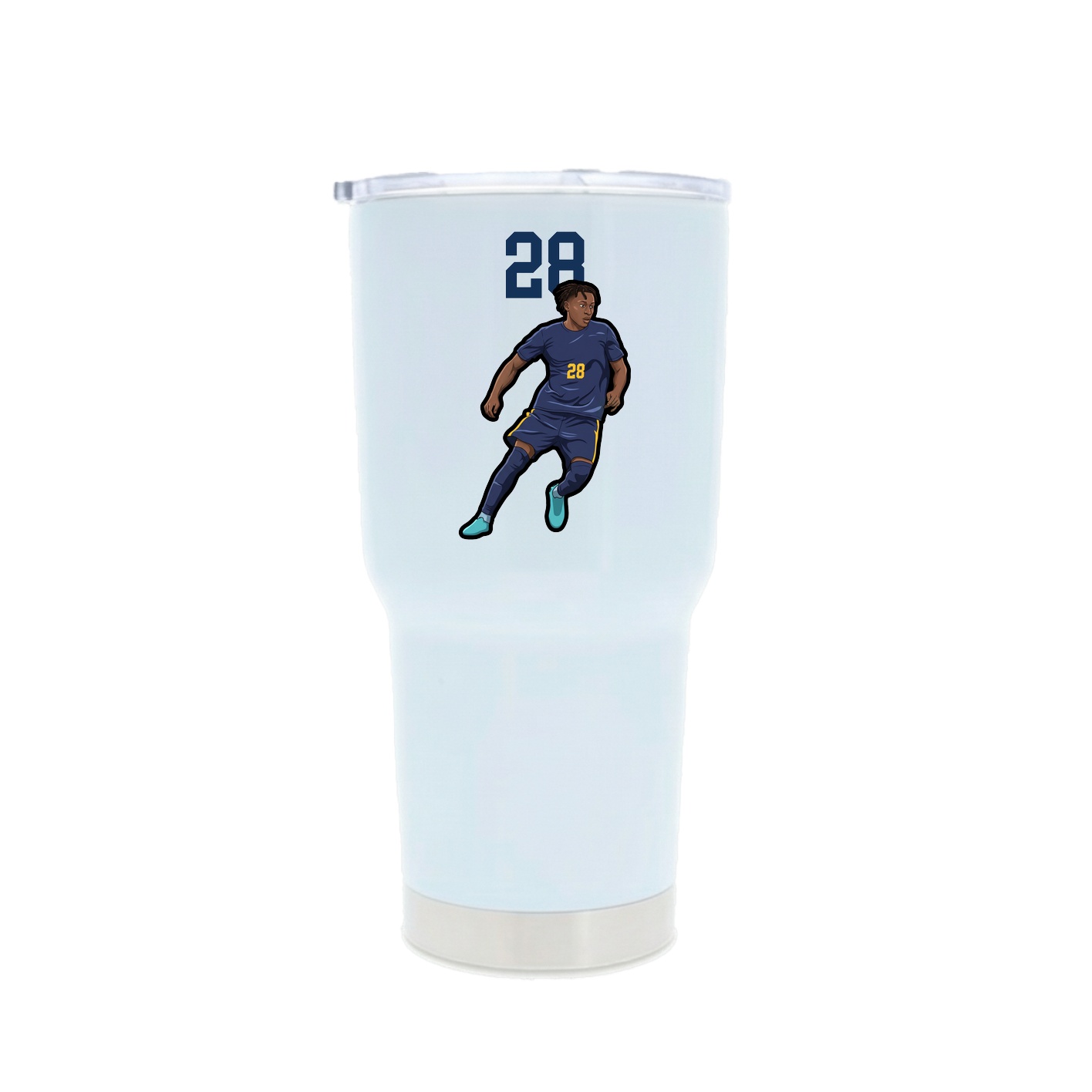 30oz Stainless Steel Tumbler — Number Top in White