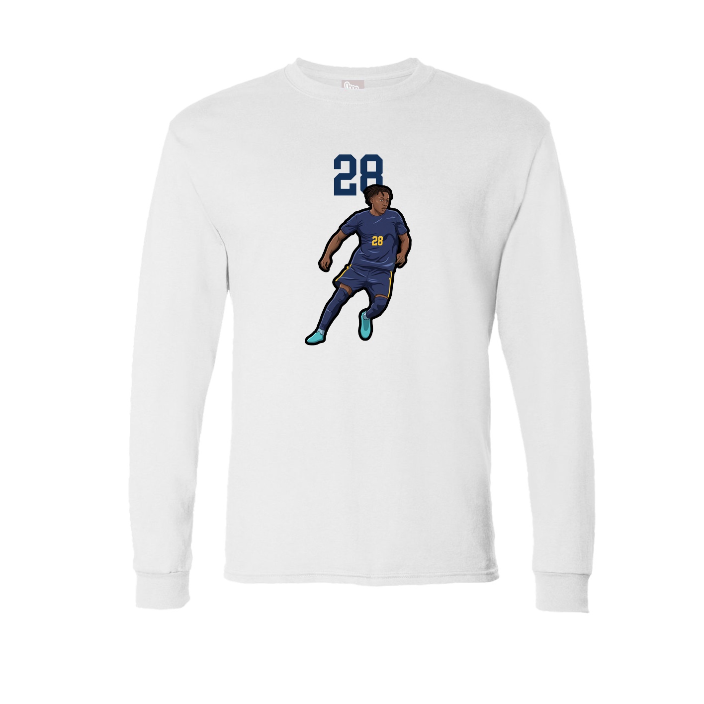 Long Sleeve Tee — Number Top in White