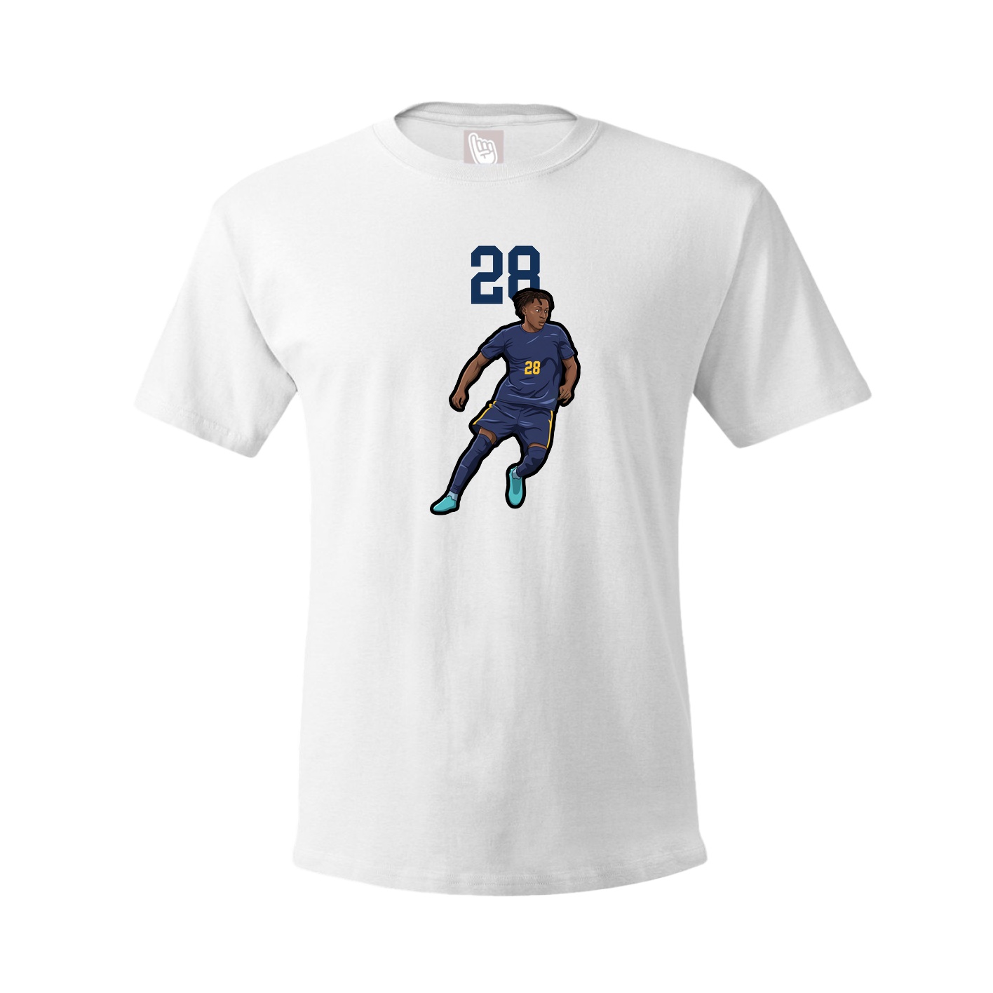 Youth Tee — Number Top in White