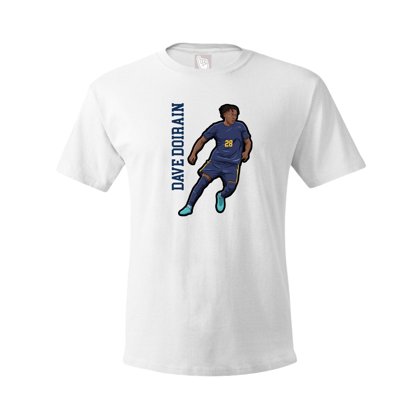 Tee — Name Vertical in White