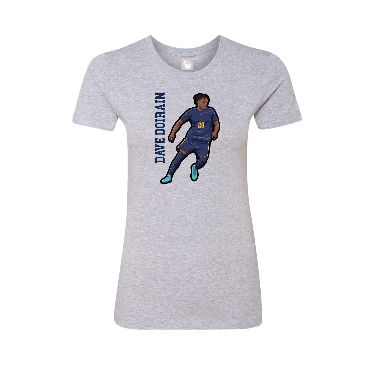 Fitted Women's Tee — Name Vertical in Grey
