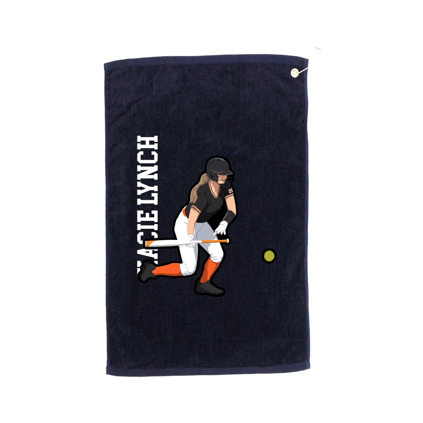 Golf Towel — Name Vertical in Navy