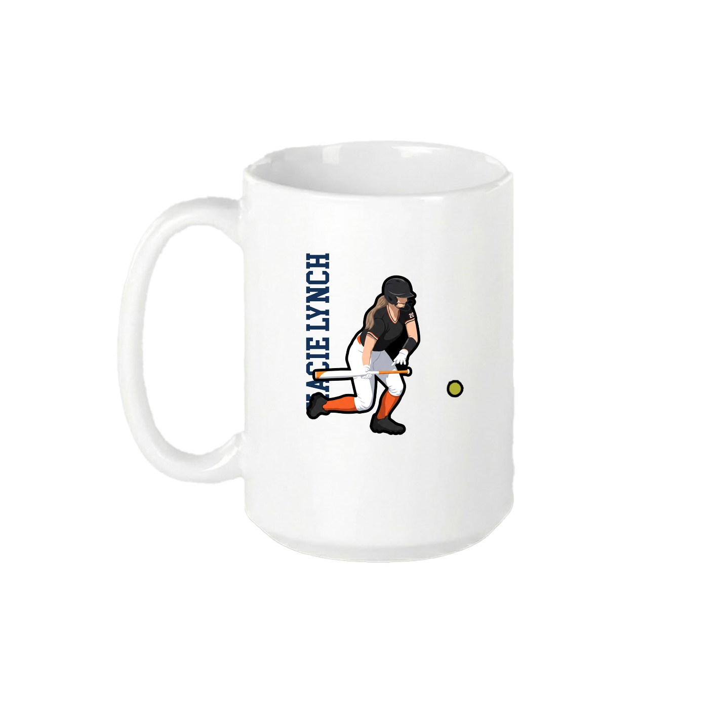 15oz Coffee Mug — Name Vertical in White