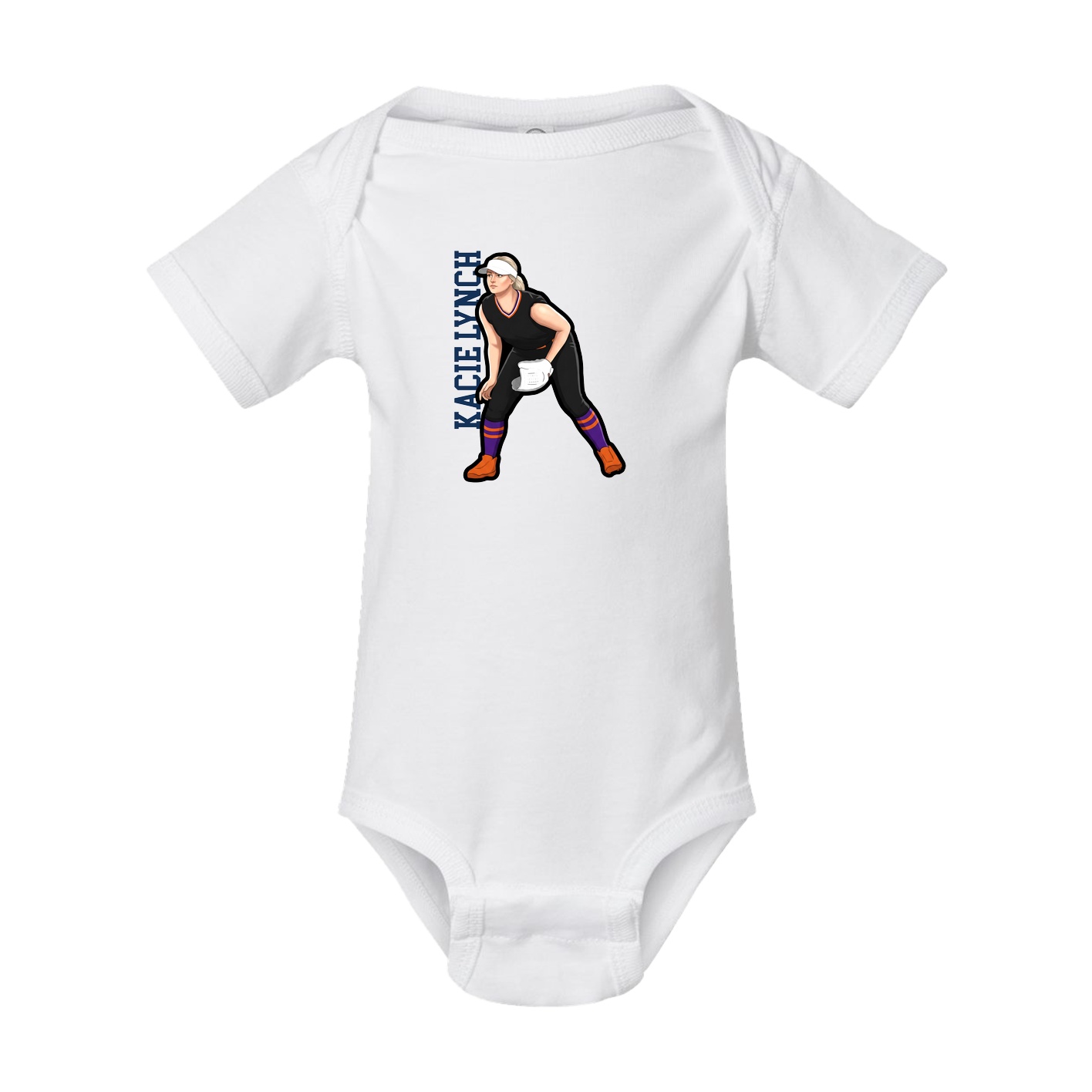 Baby Onesie — Name Vertical in White