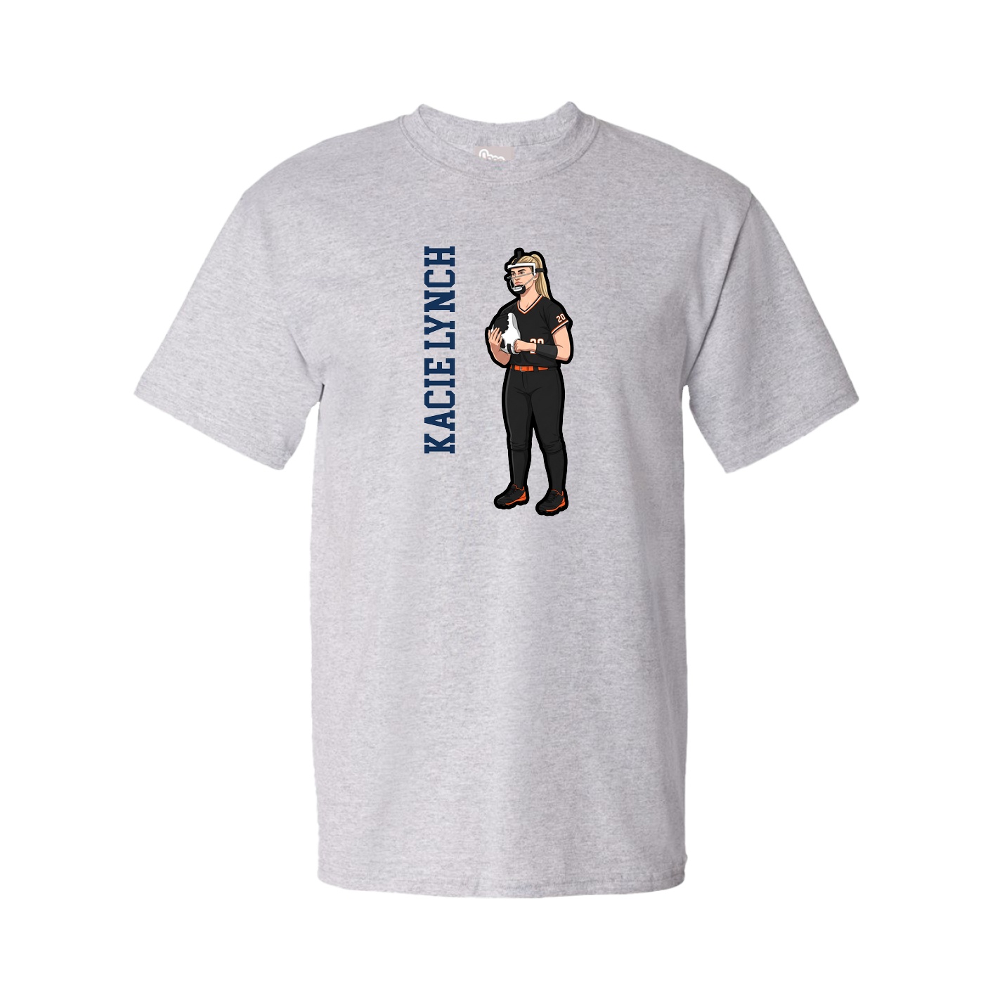 Tee — Name Vertical in Grey