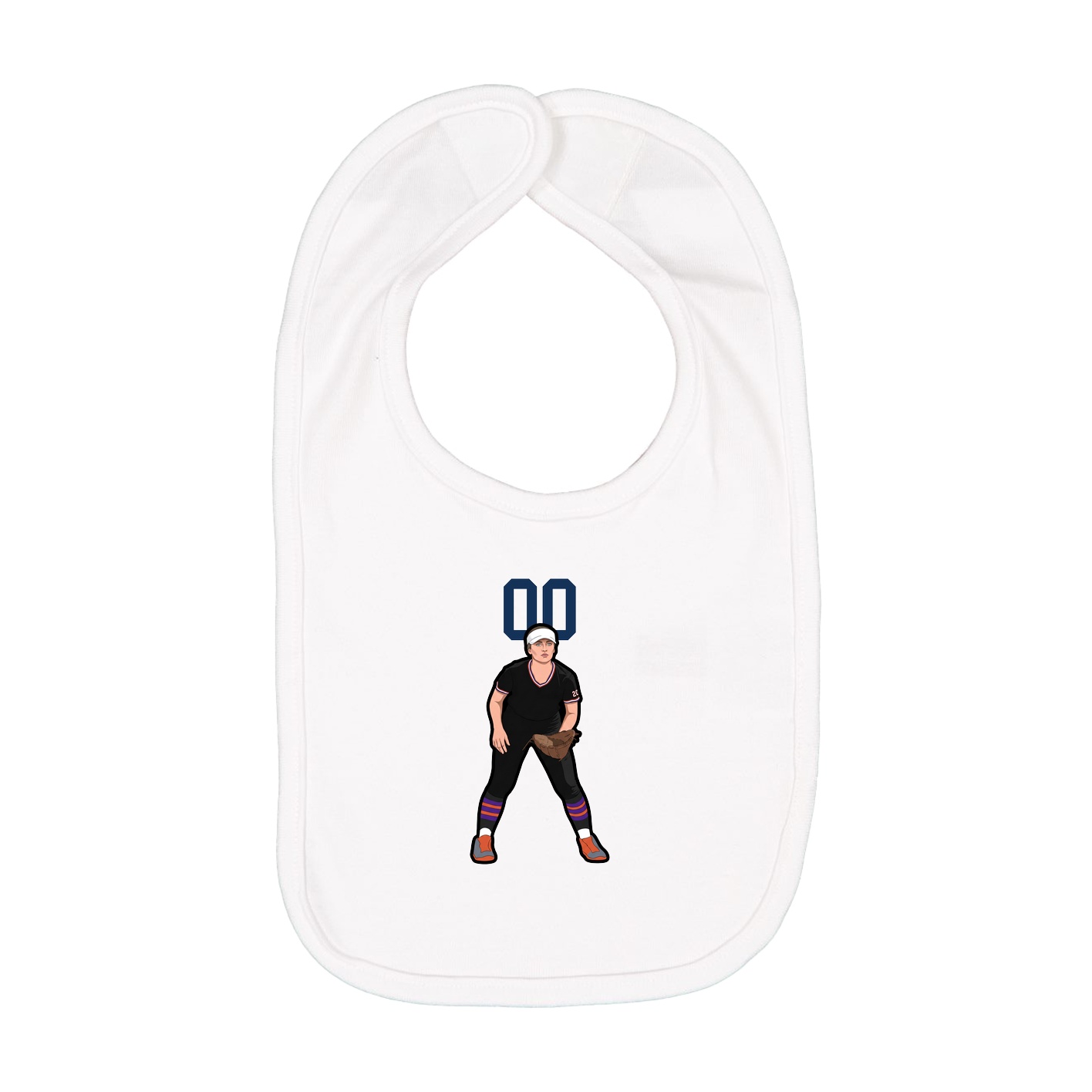 Infant Bib — Number Top in White