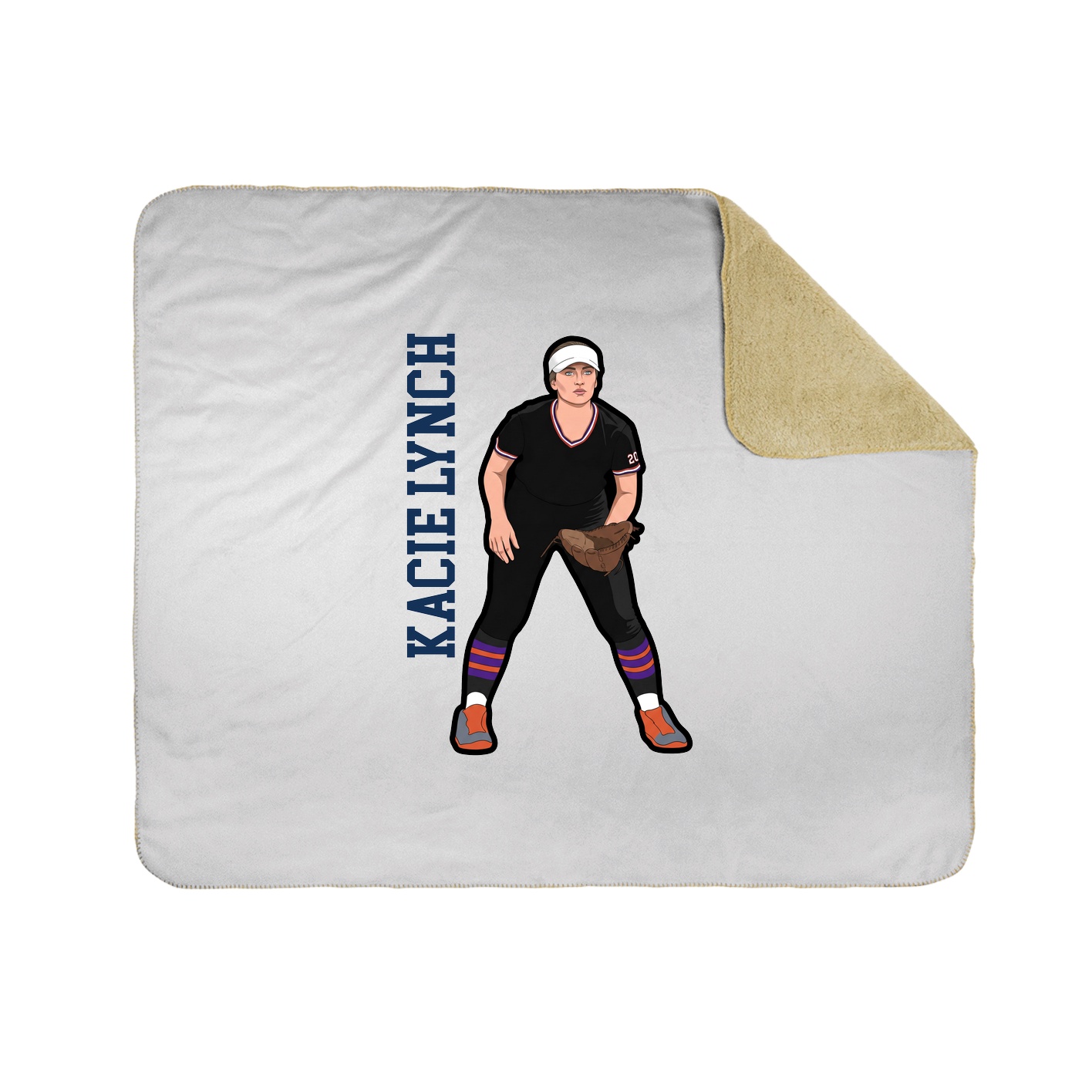 Throw Blanket — Name Vertical in White
