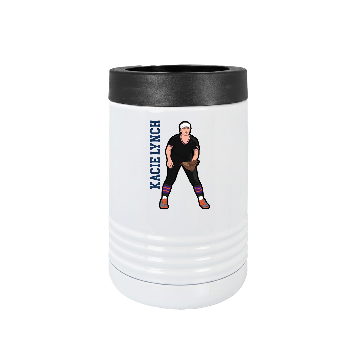 Beverage Holder — Name Vertical in White