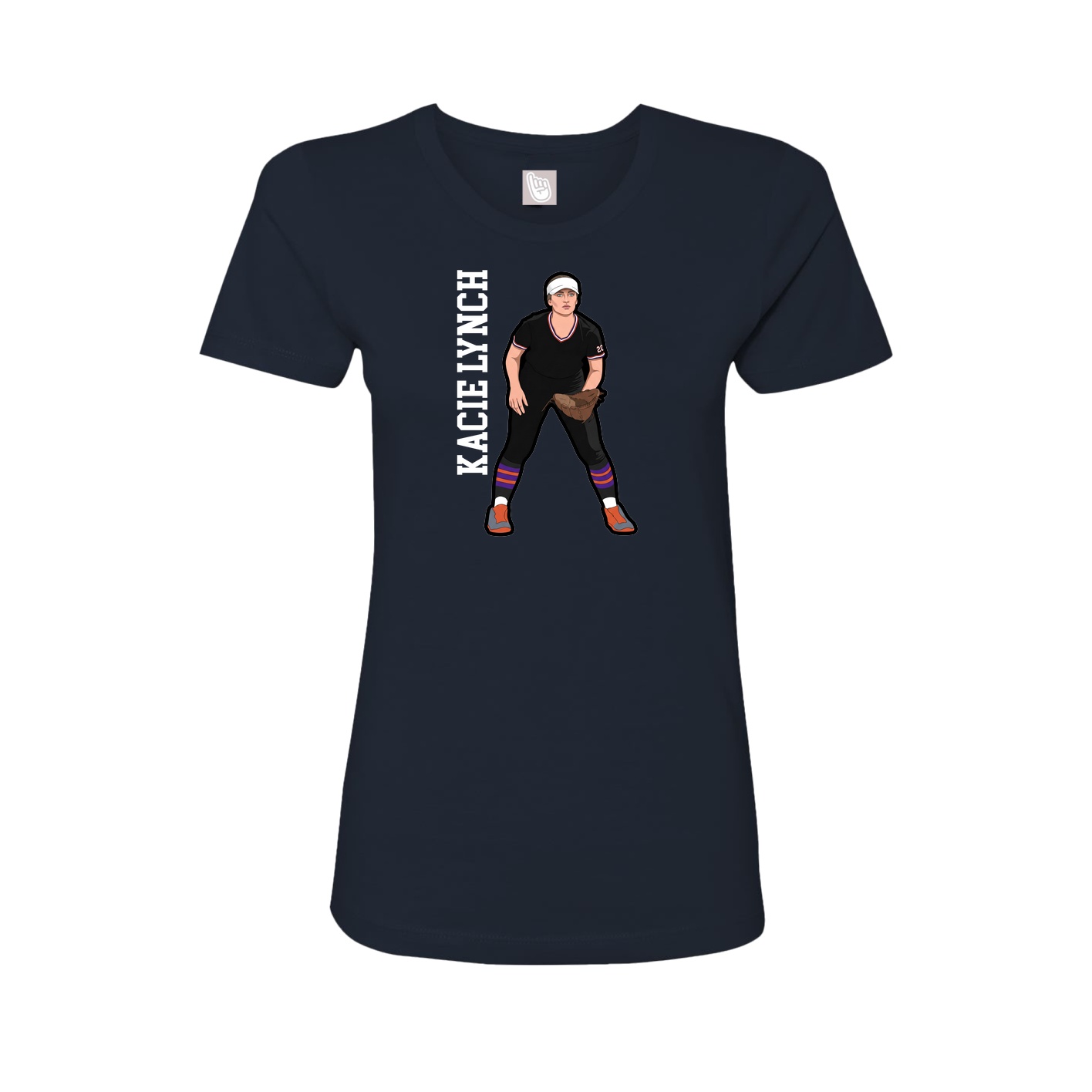 Womens Tee — Name Vertical in Navy