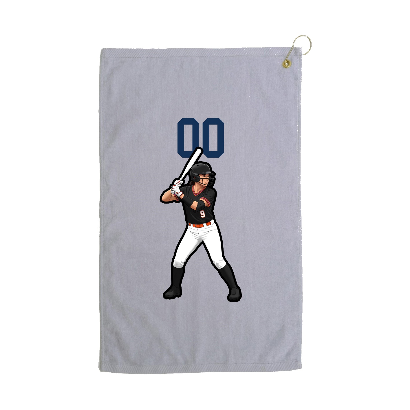 Golf Towel — Number Top in Grey