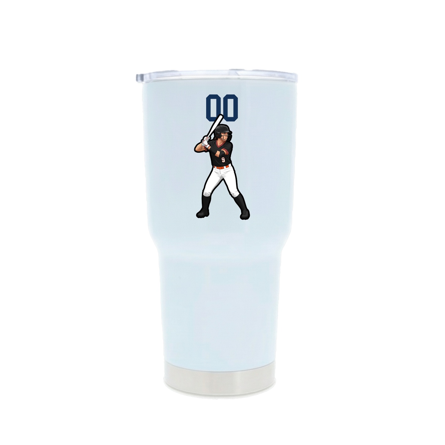 30oz Stainless Steel Tumbler — Number Top in White