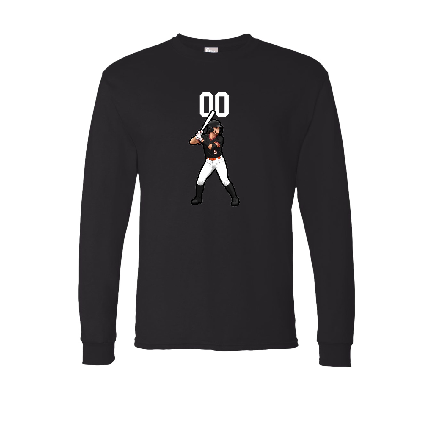 Long Sleeve Tee — Number Top in Black