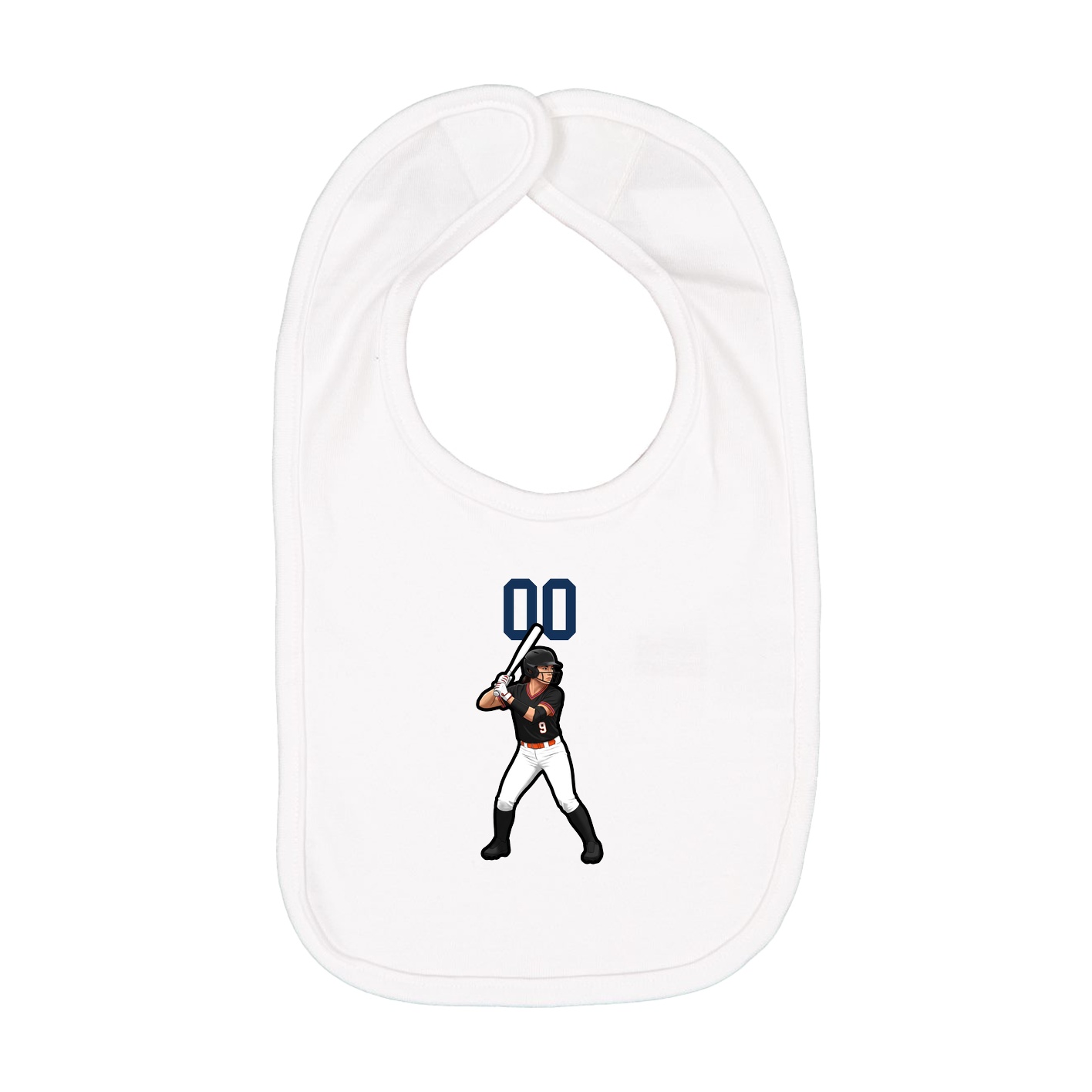 Infant Bib — Number Top in White