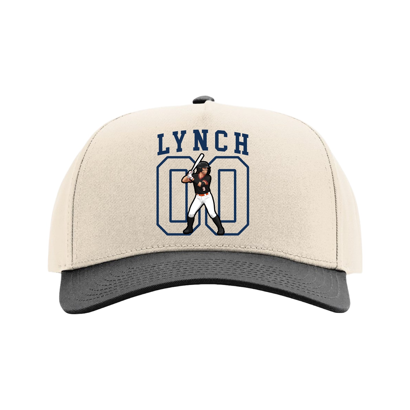 Full Fabric Five-Panel Champ Cap — Shirsey in Cream/Black