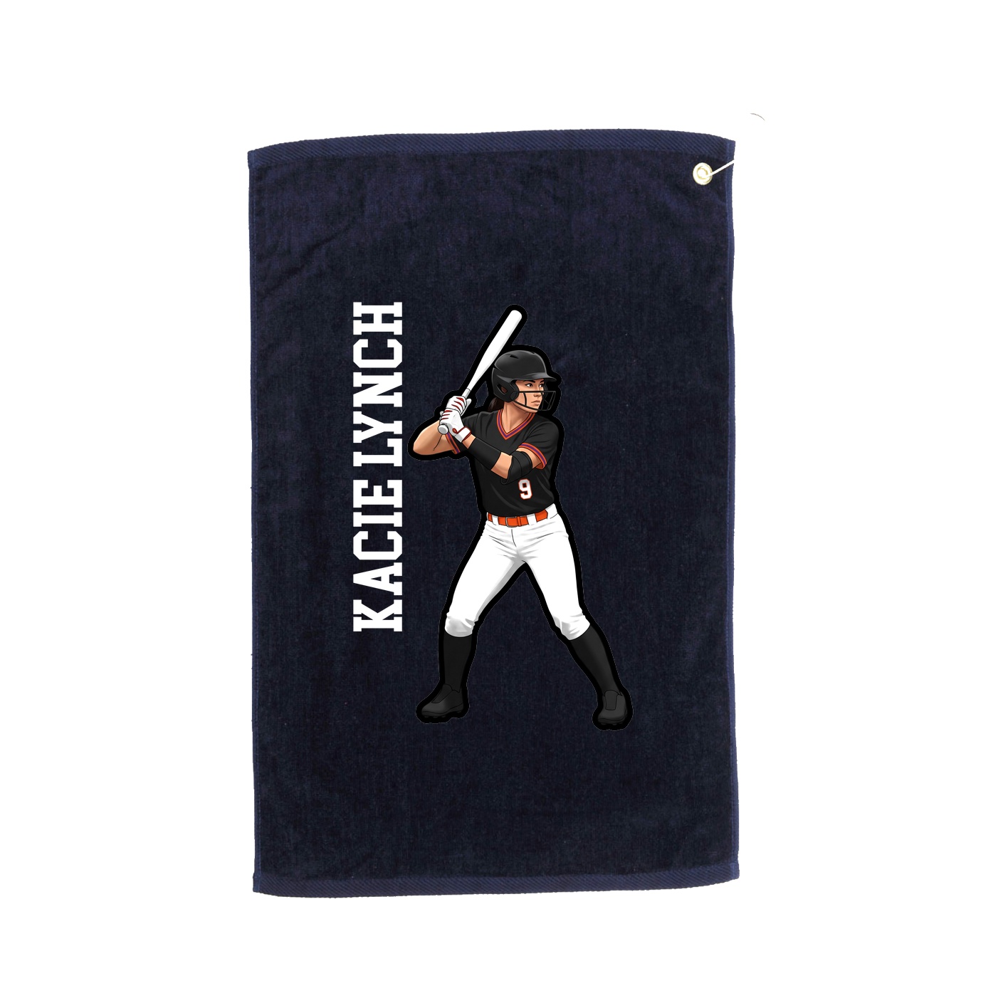 Golf Towel — Name Vertical in Navy