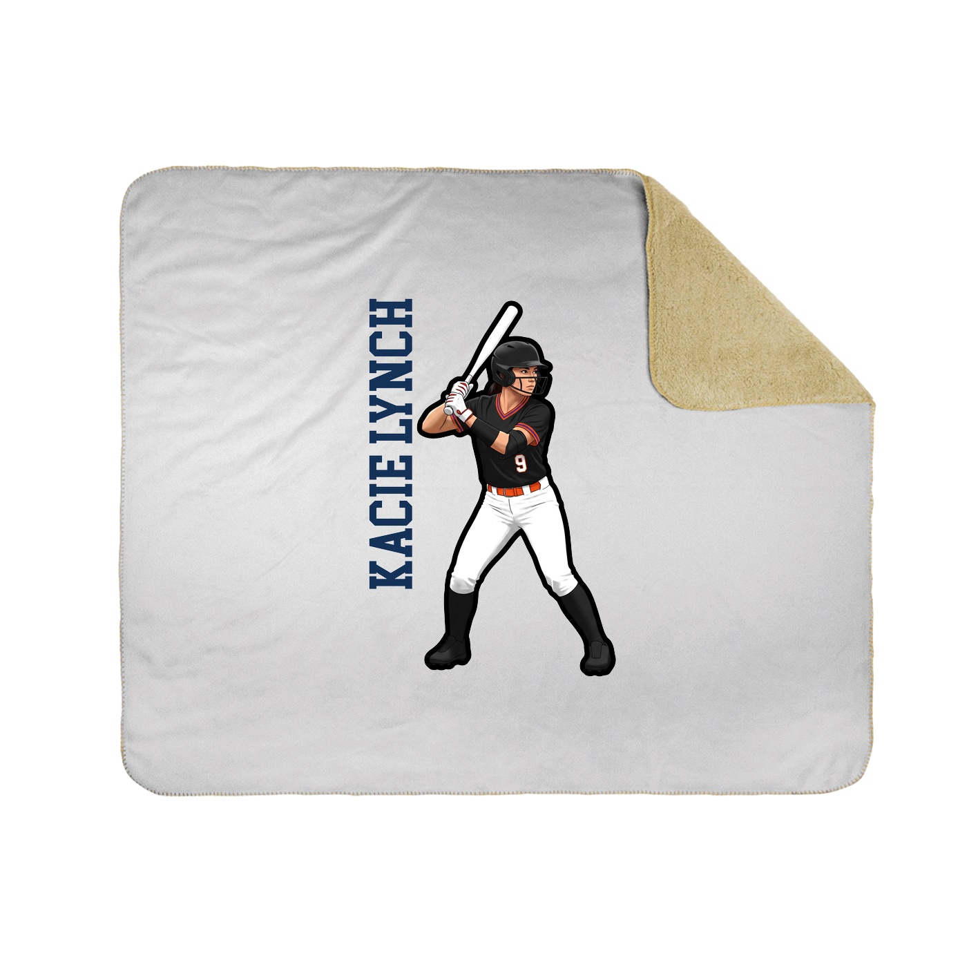 Throw Blanket — Name Vertical in White