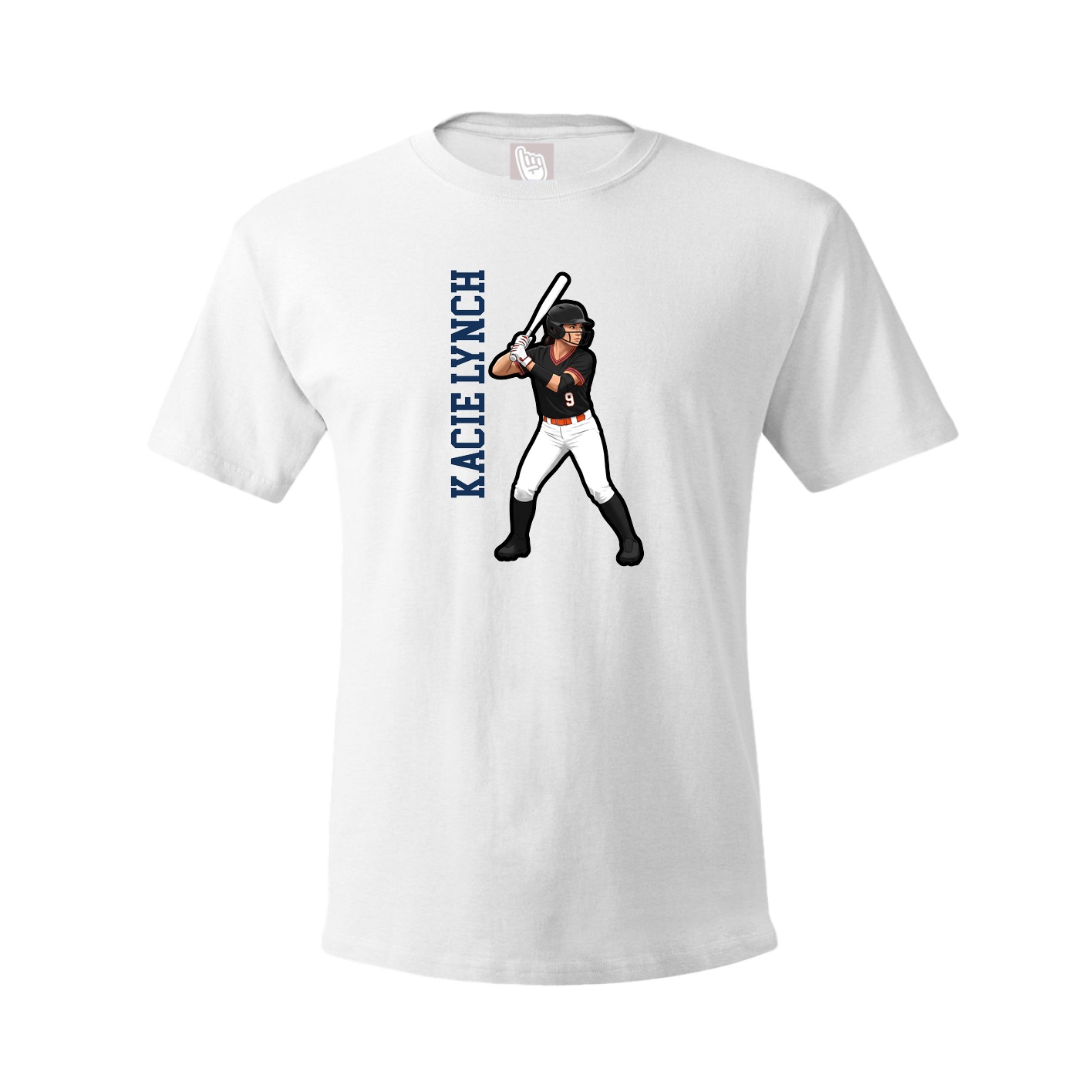 Tee — Name Vertical in White