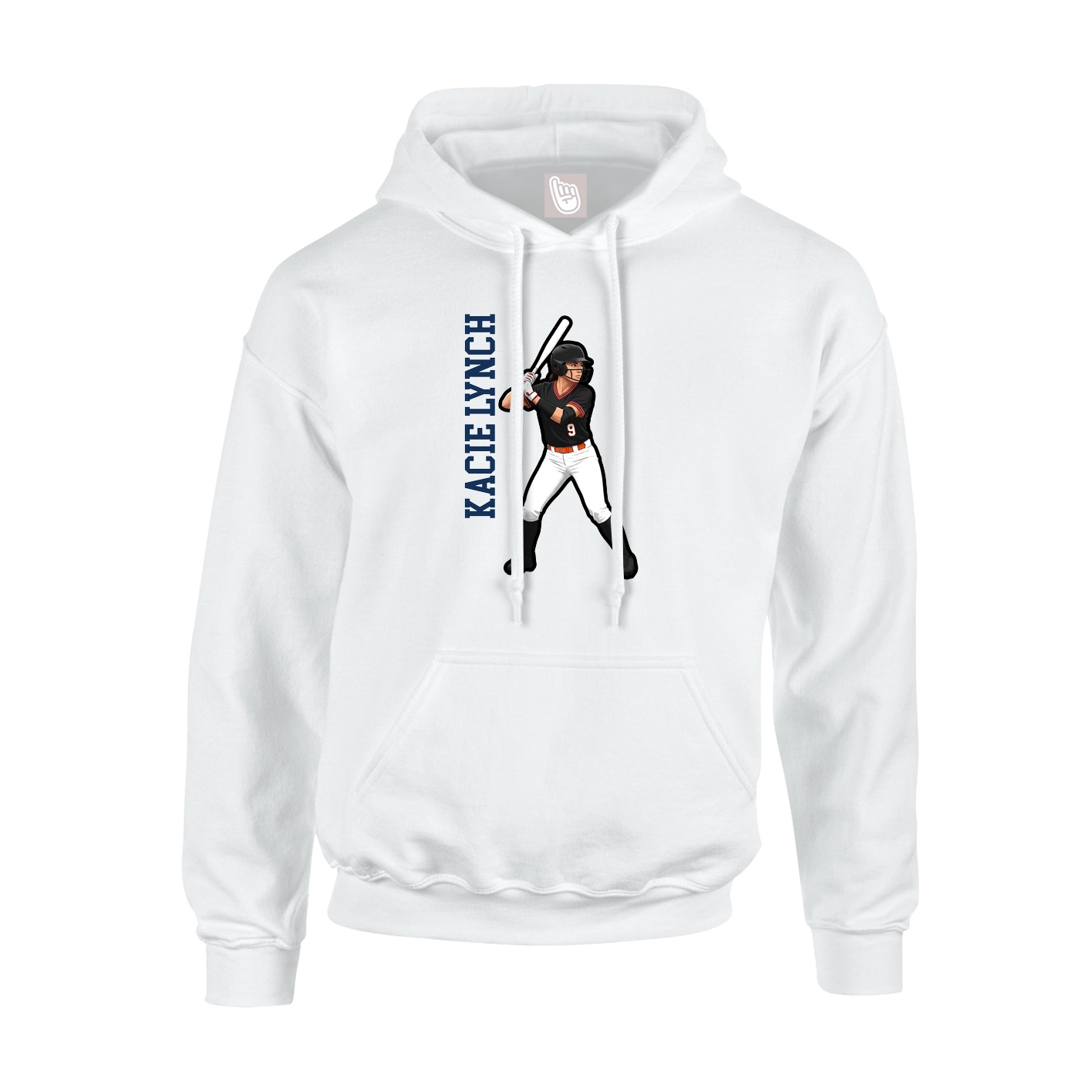 Hoodie — Name Vertical in White