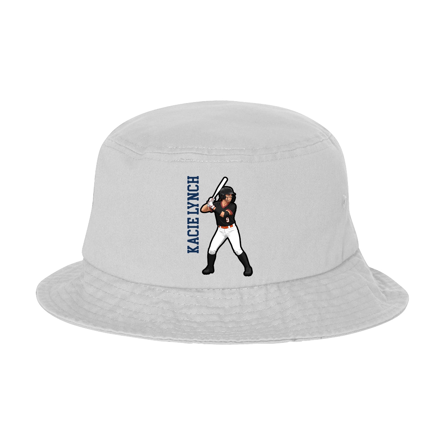 Bucket Cap — Name Vertical in White