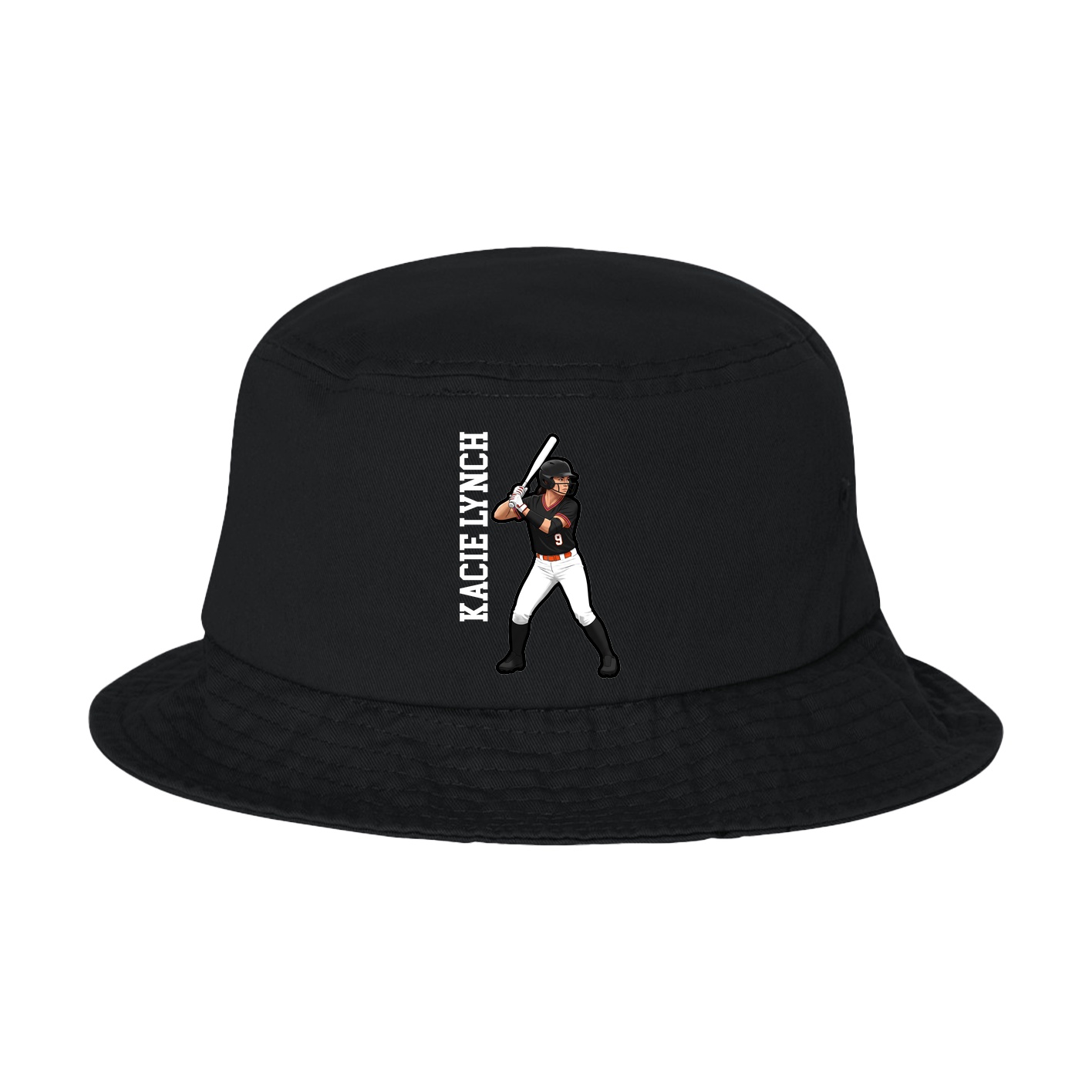 Bucket Cap — Name Vertical in Black