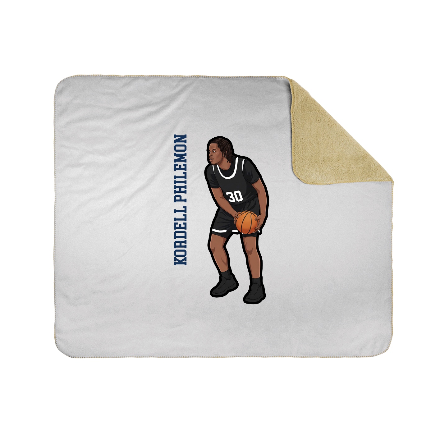 Throw Blanket — Name Vertical in White
