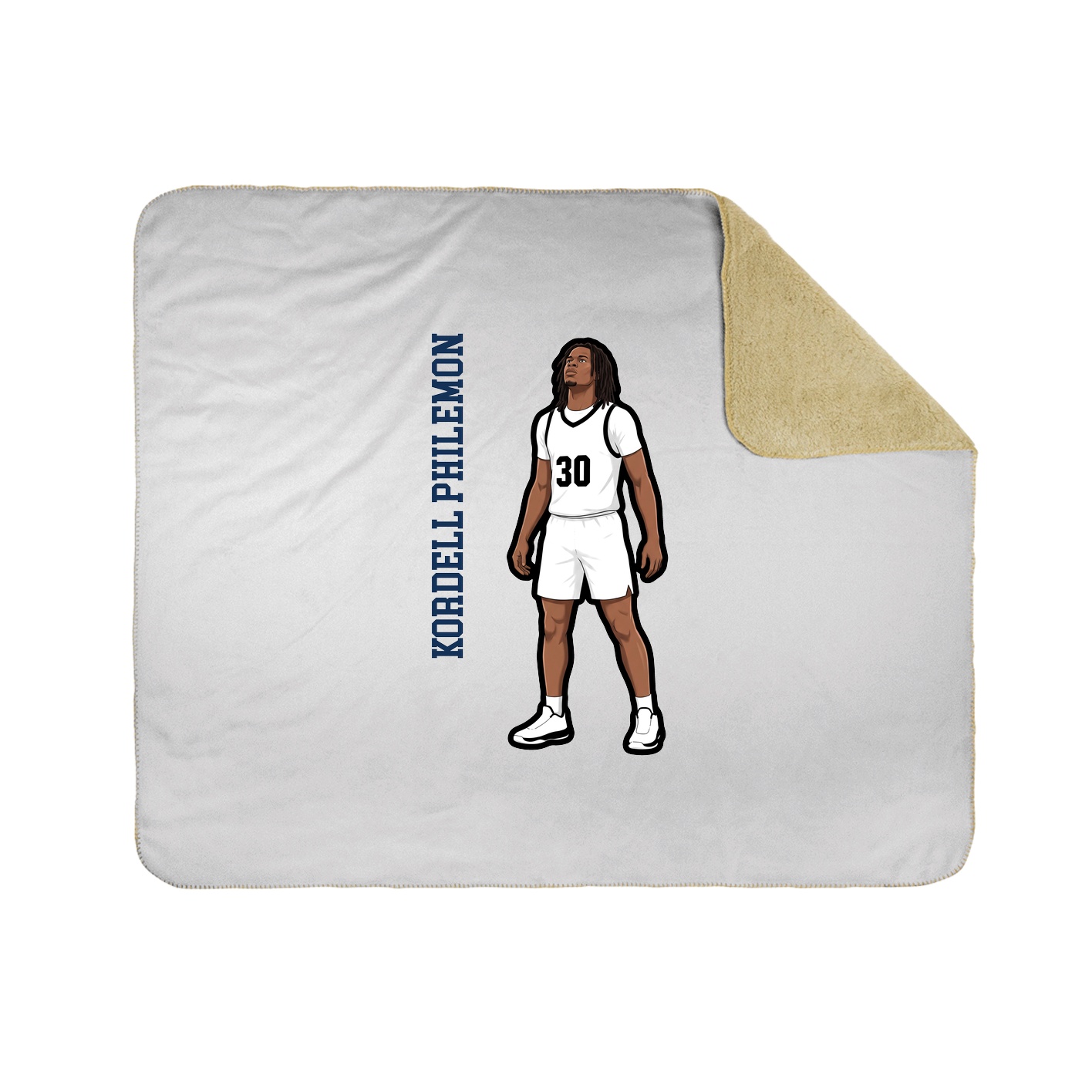Throw Blanket — Name Vertical in White