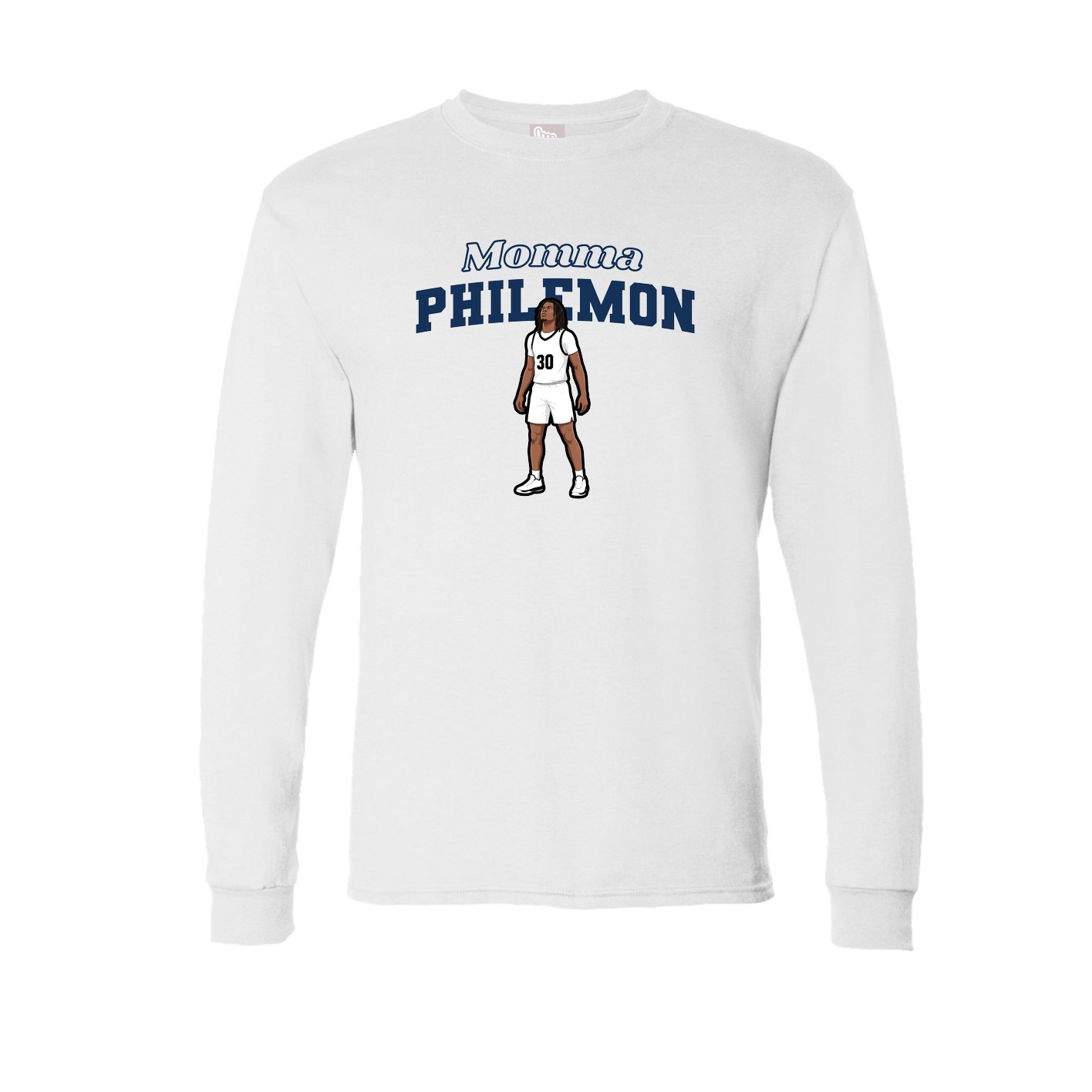 Long Sleeve Tee — Mothers Day Block in White