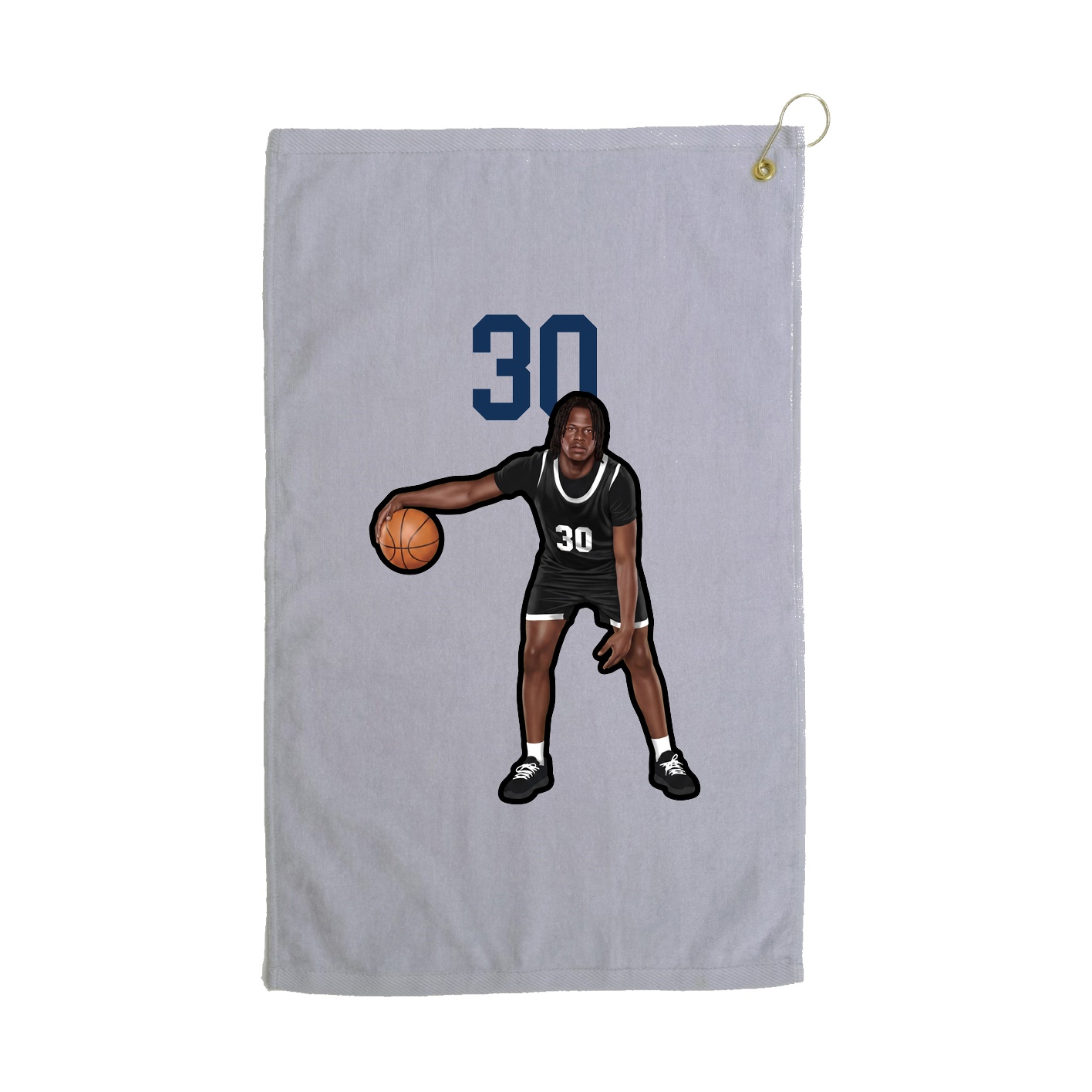Golf Towel — Number Top in Grey