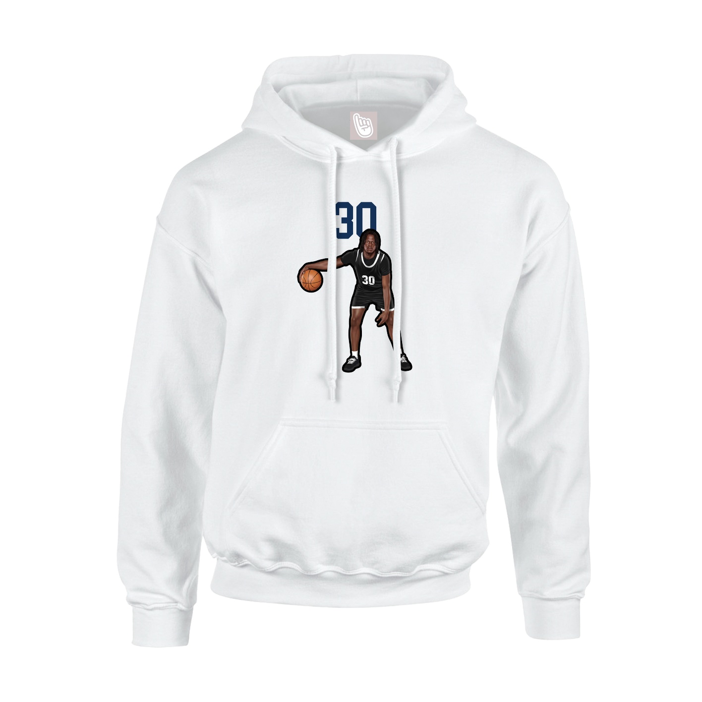 Youth Hoodie — Number Top in White